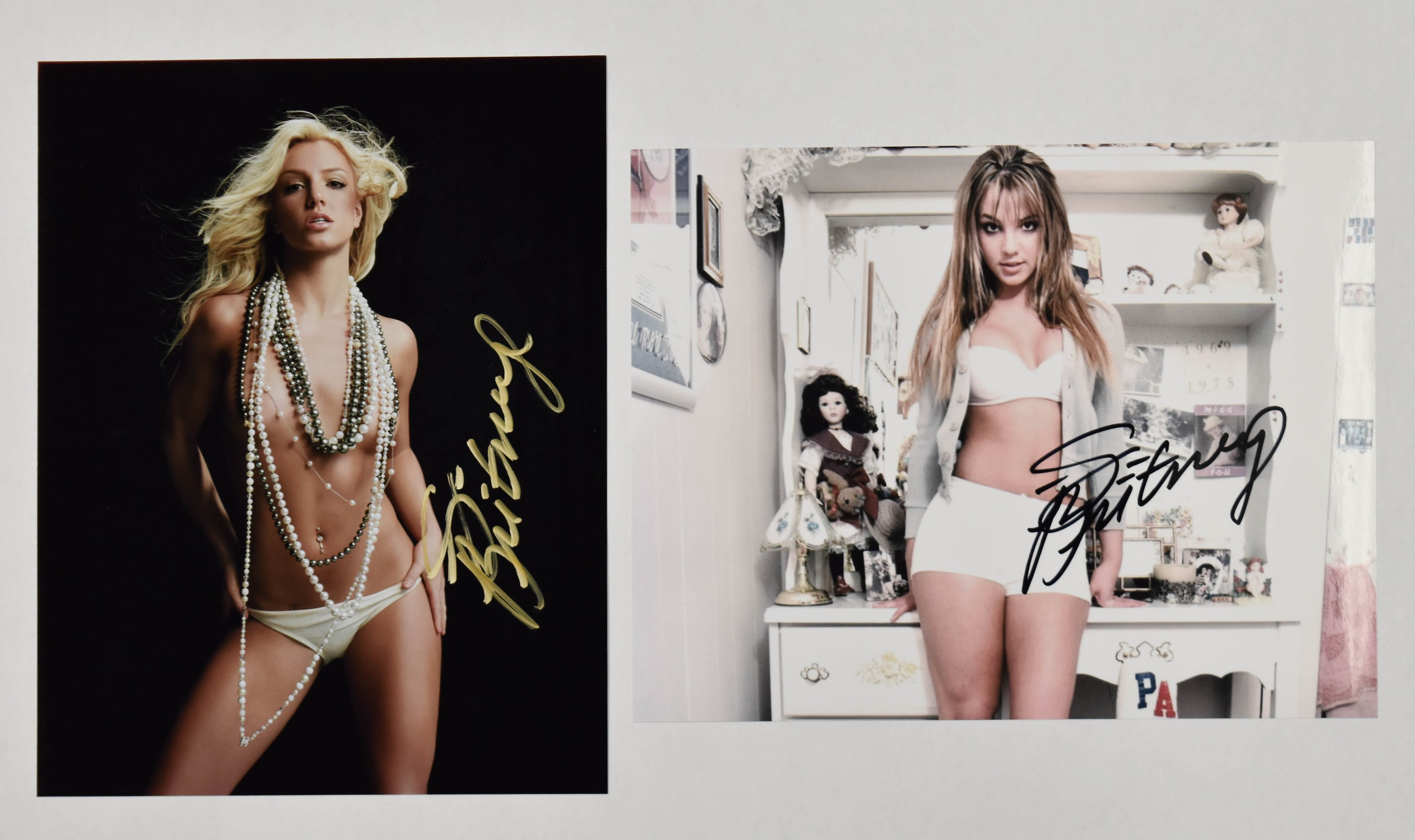 2 Britney Spears Hand-Signed Color Photographs
