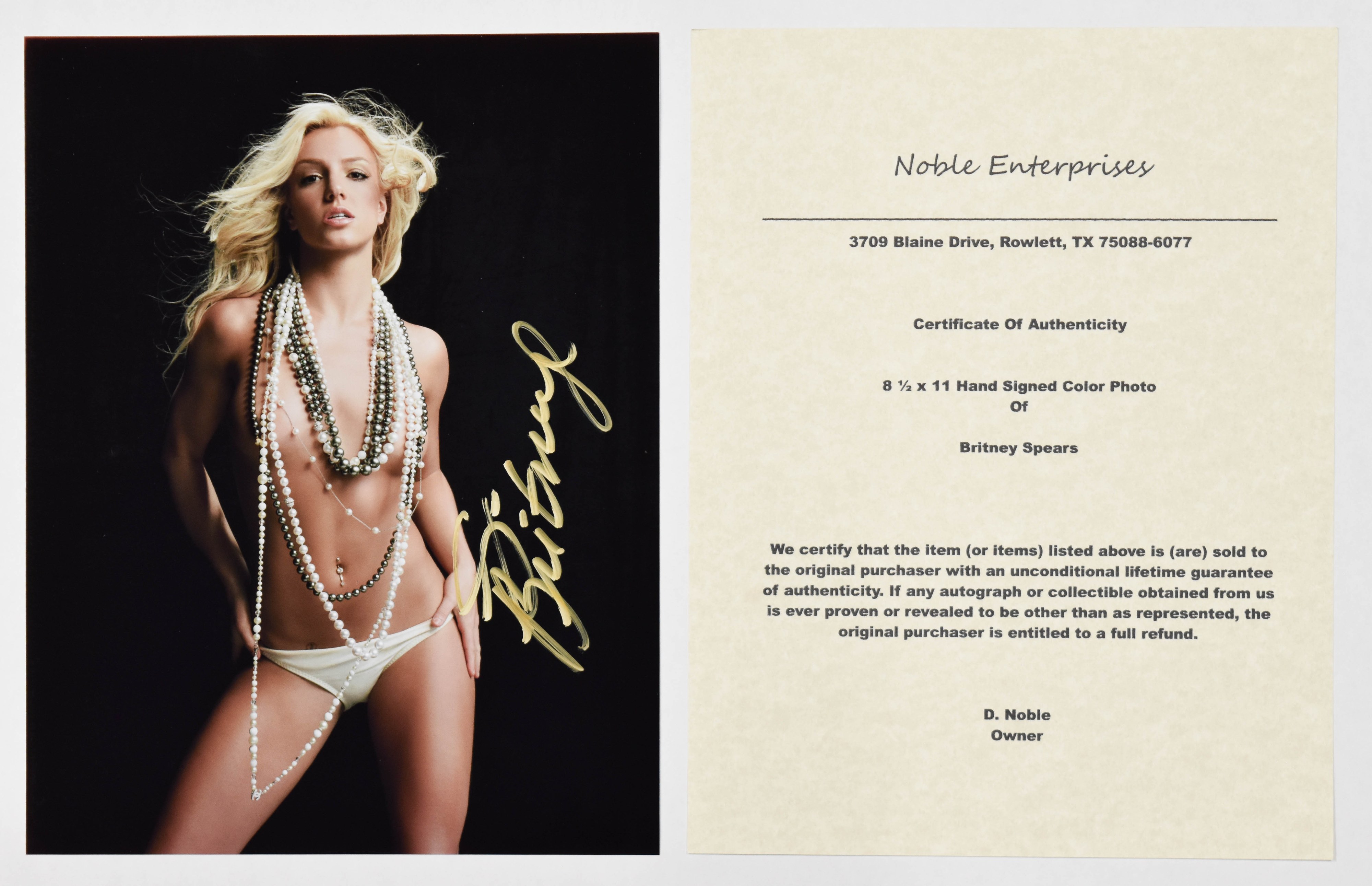 2 Britney Spears Hand-Signed Color Photographs