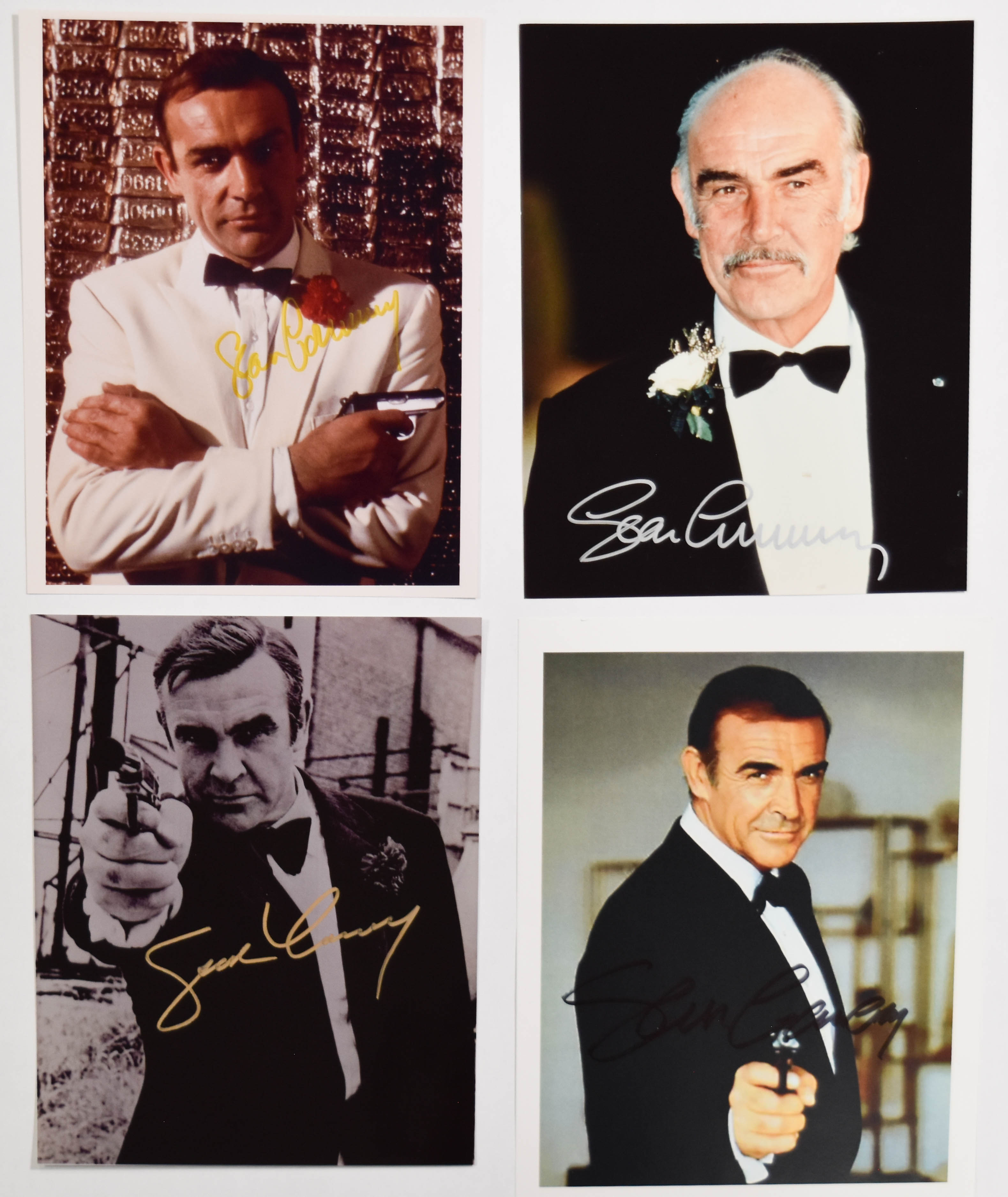 4 Signed Sean Connery James Bond 8x10 Photographs with COA