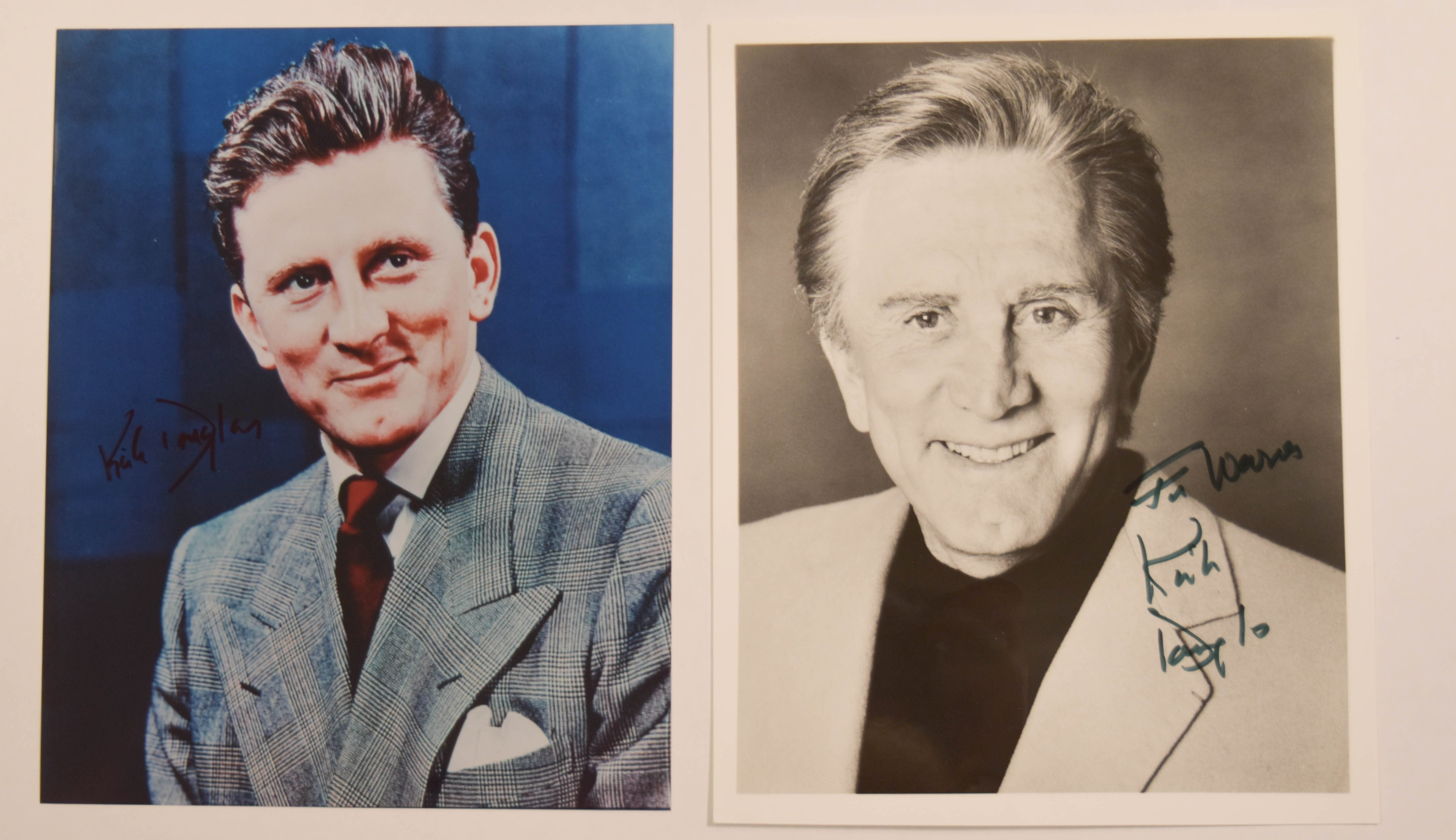 2 Kirk Douglas Autographed 8x10 Photographs with COA
