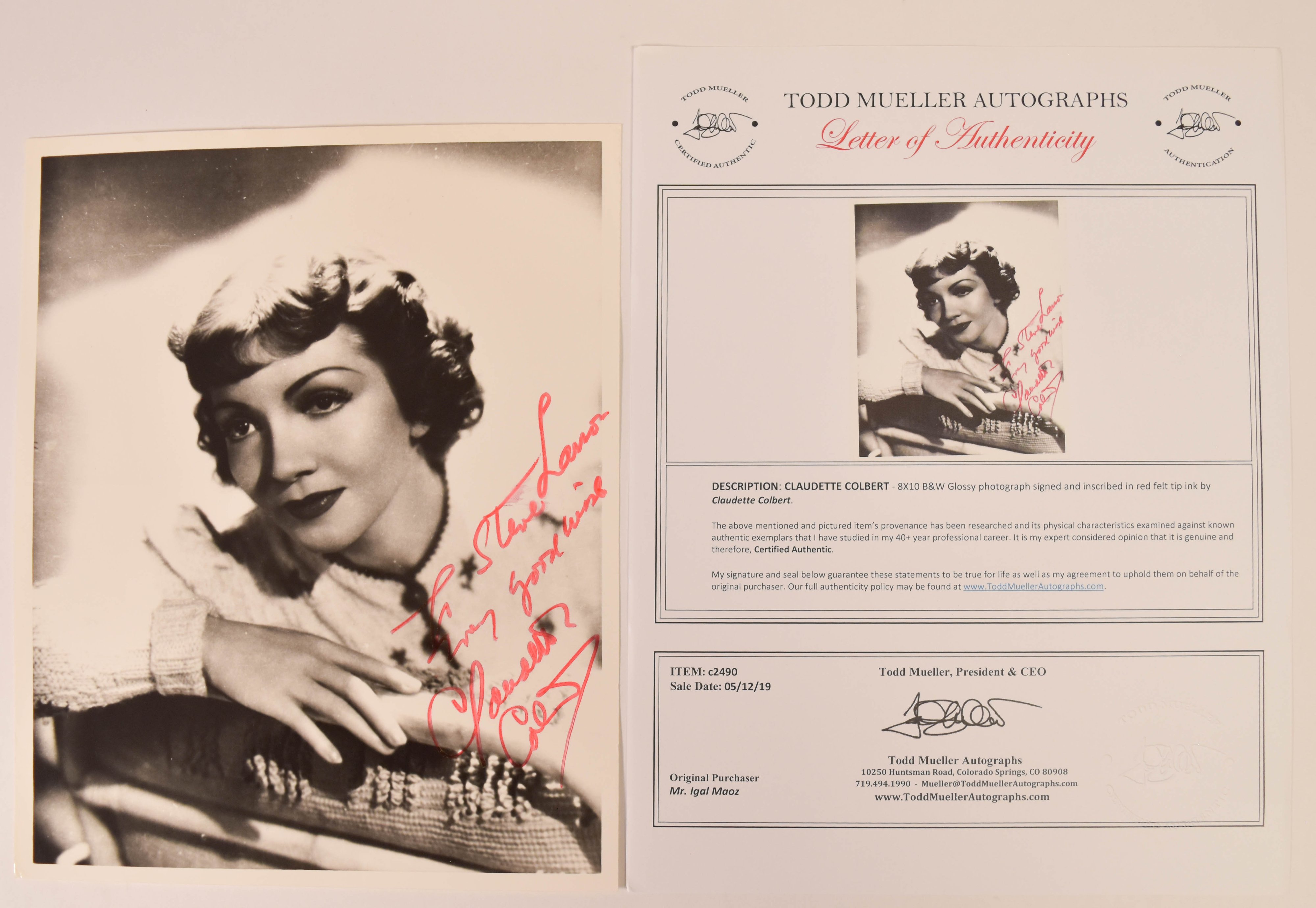 6 Signed Hollywood Actress Photographs Including Mary Pickford and Joan Fontaine