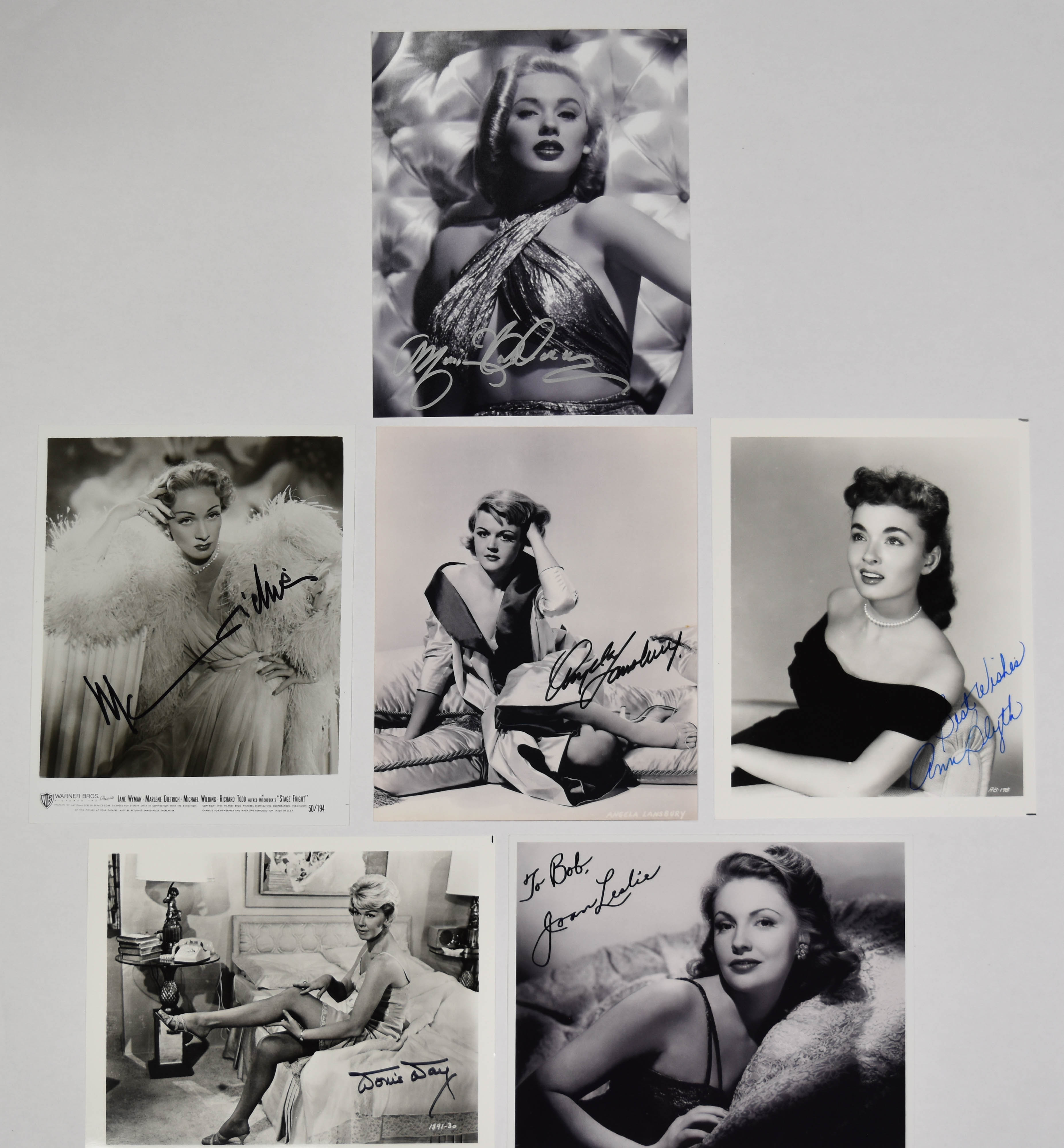 6 Autographed Classic Hollywood Actress Photographs