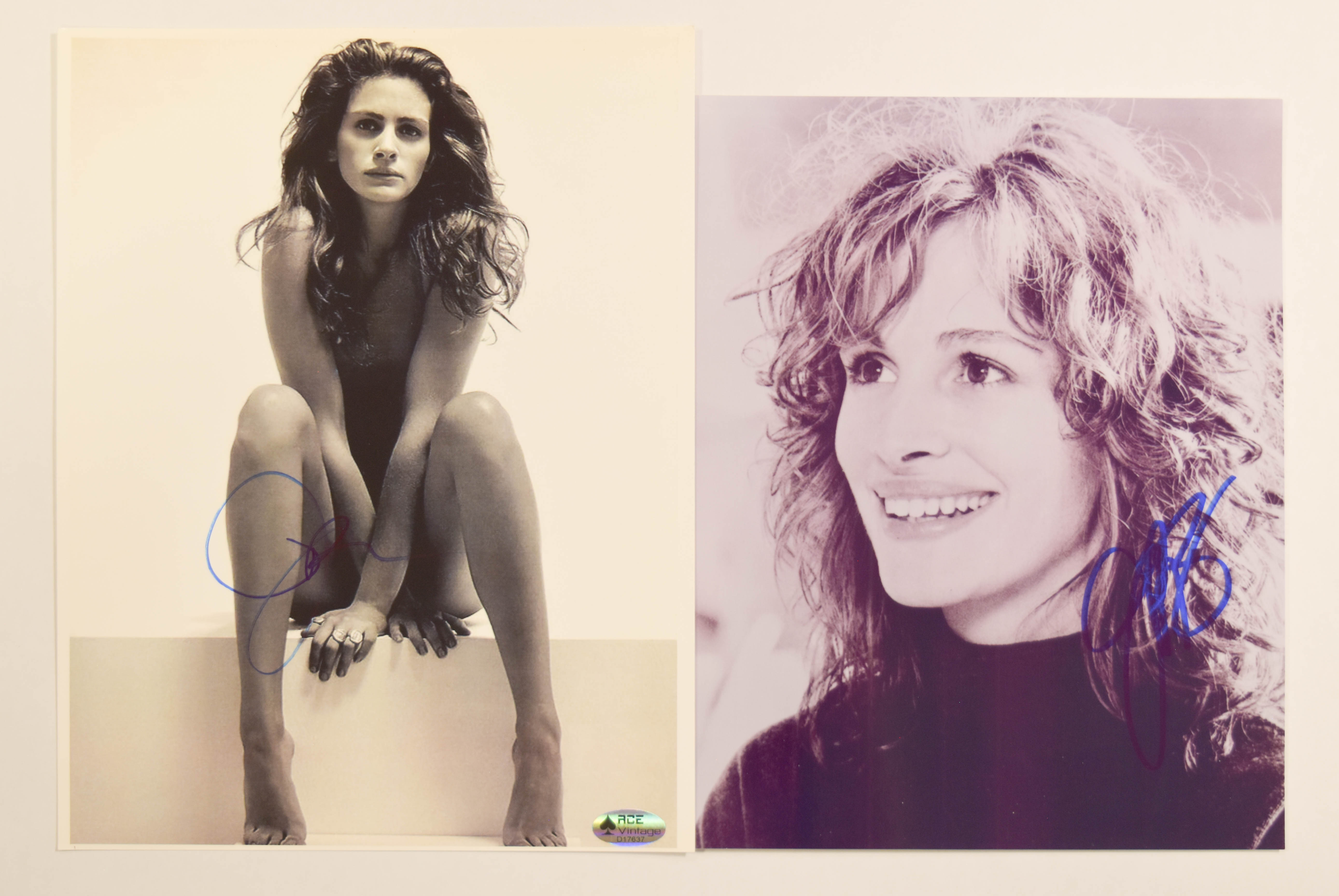 2 Autographed Julia Roberts Photographs with COA