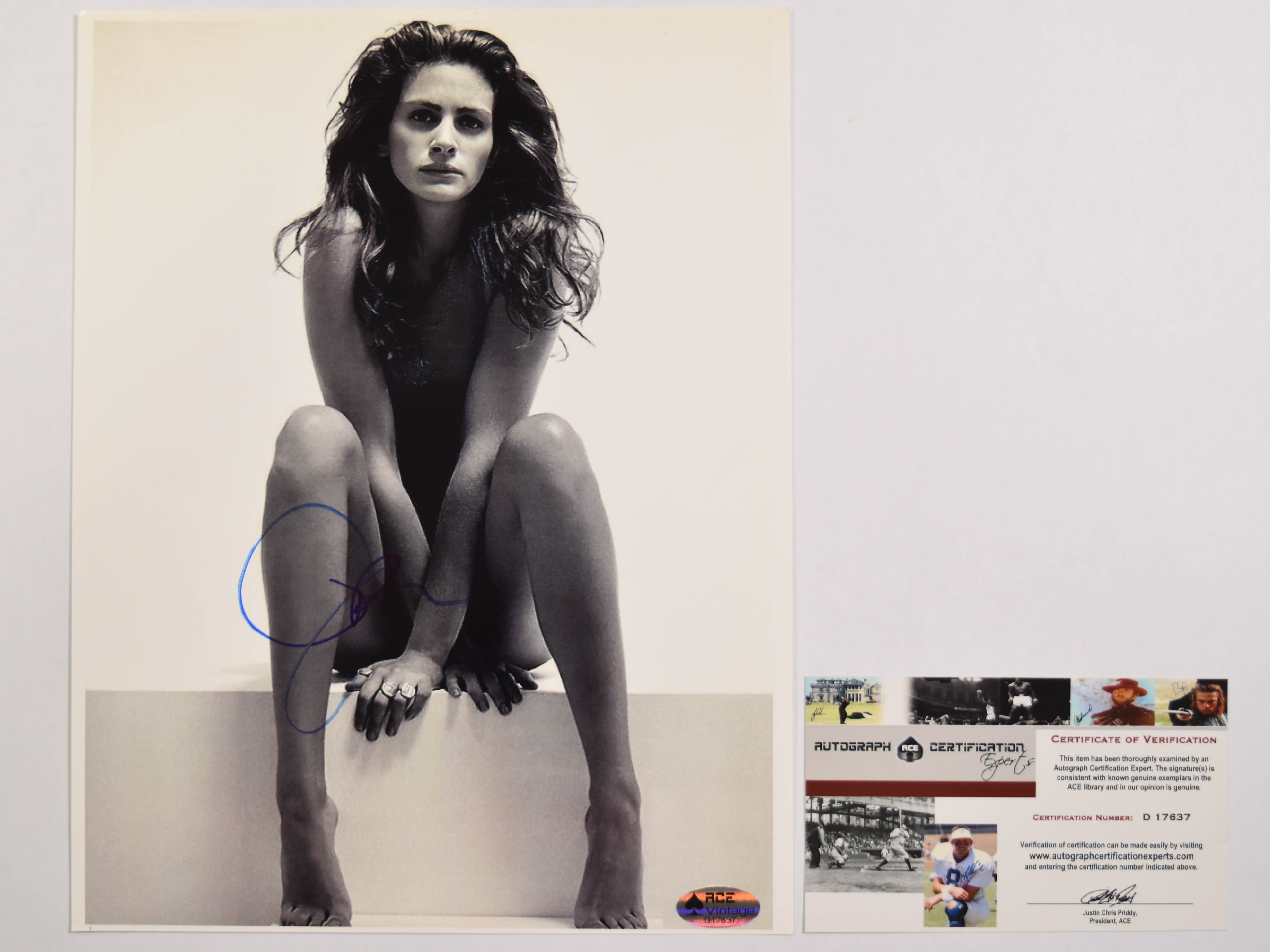2 Autographed Julia Roberts Photographs with COA