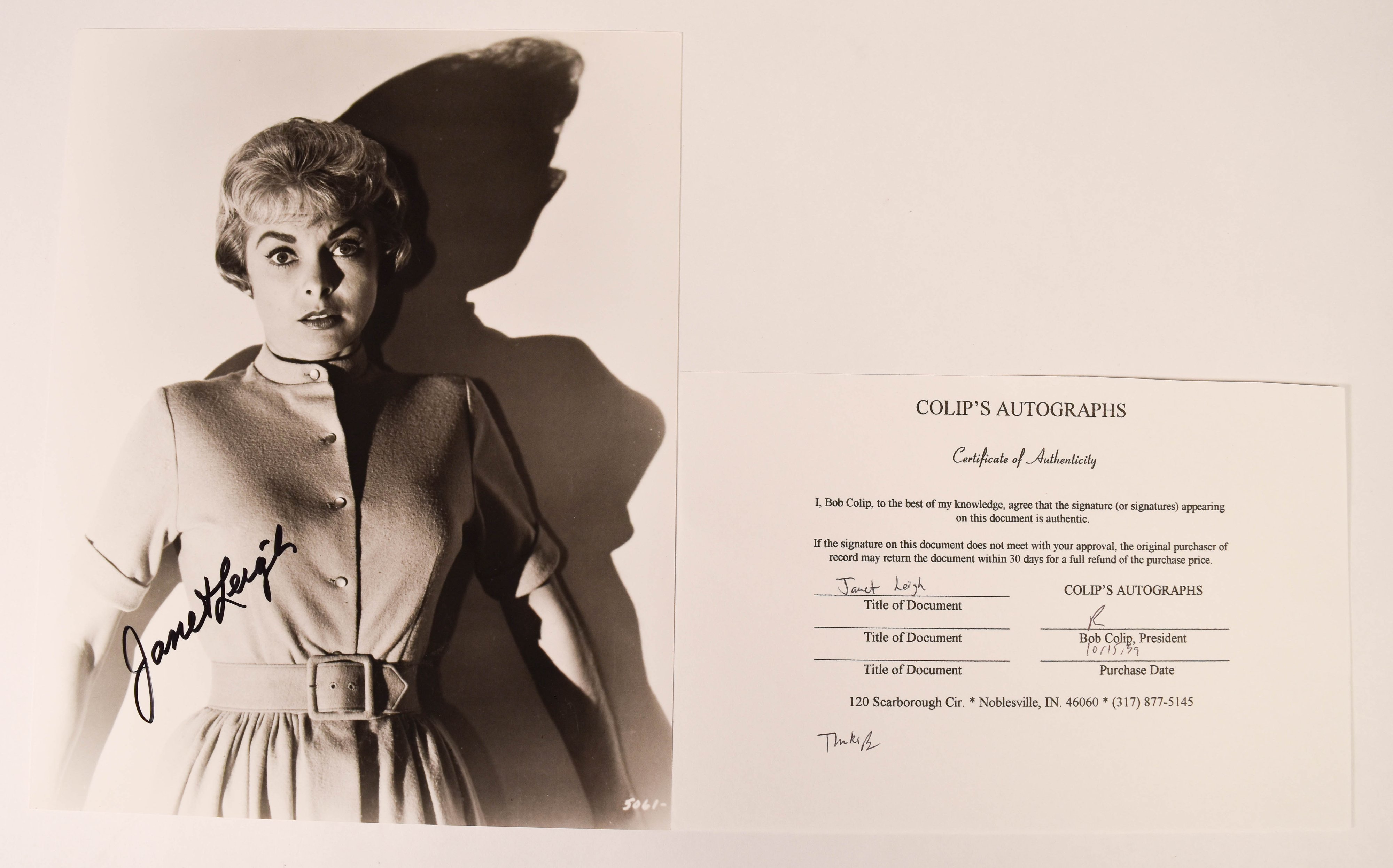 3 Ingrid Bergman Janet Leigh and Mamie Van Doren Signed Photographs