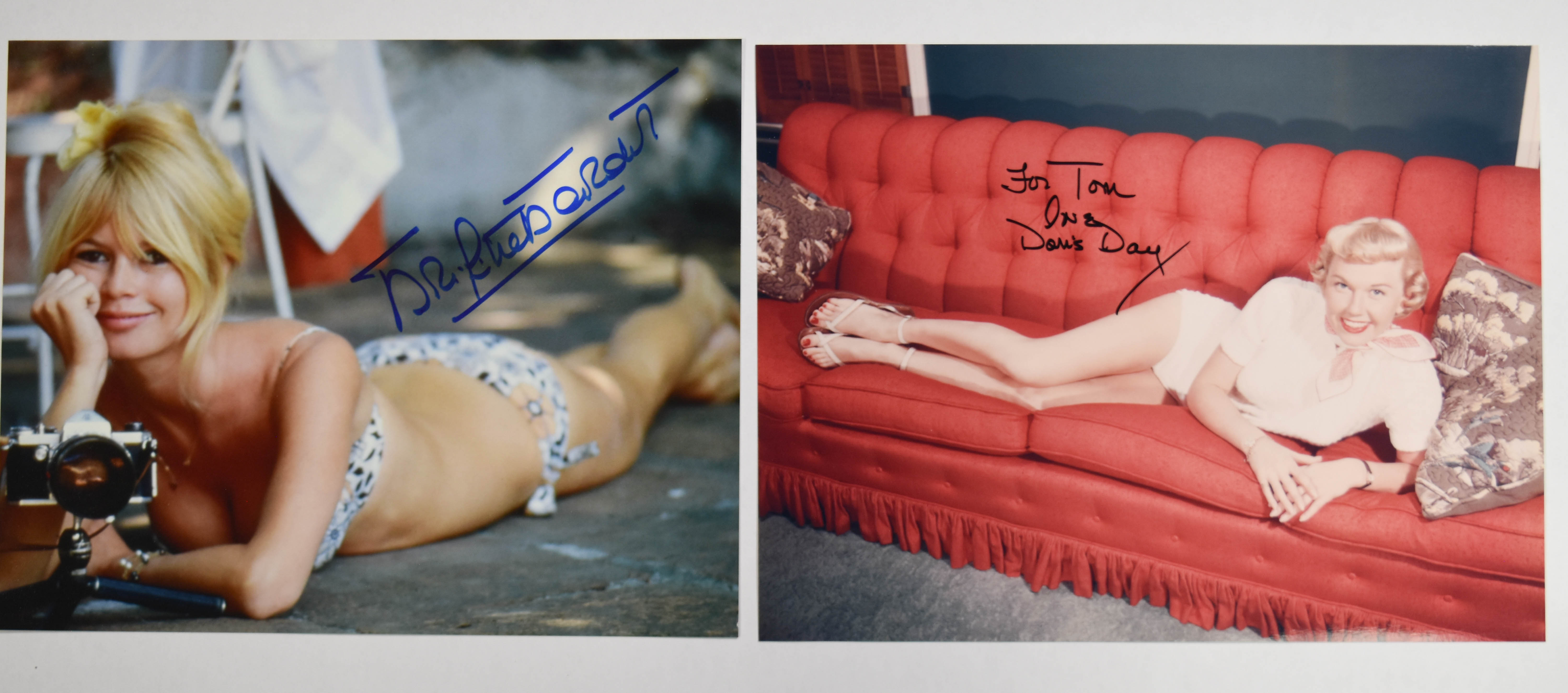 9 Autographed Photographs of Hollywood Actresses Including Elizabeth Taylor and Hedy Lamarr