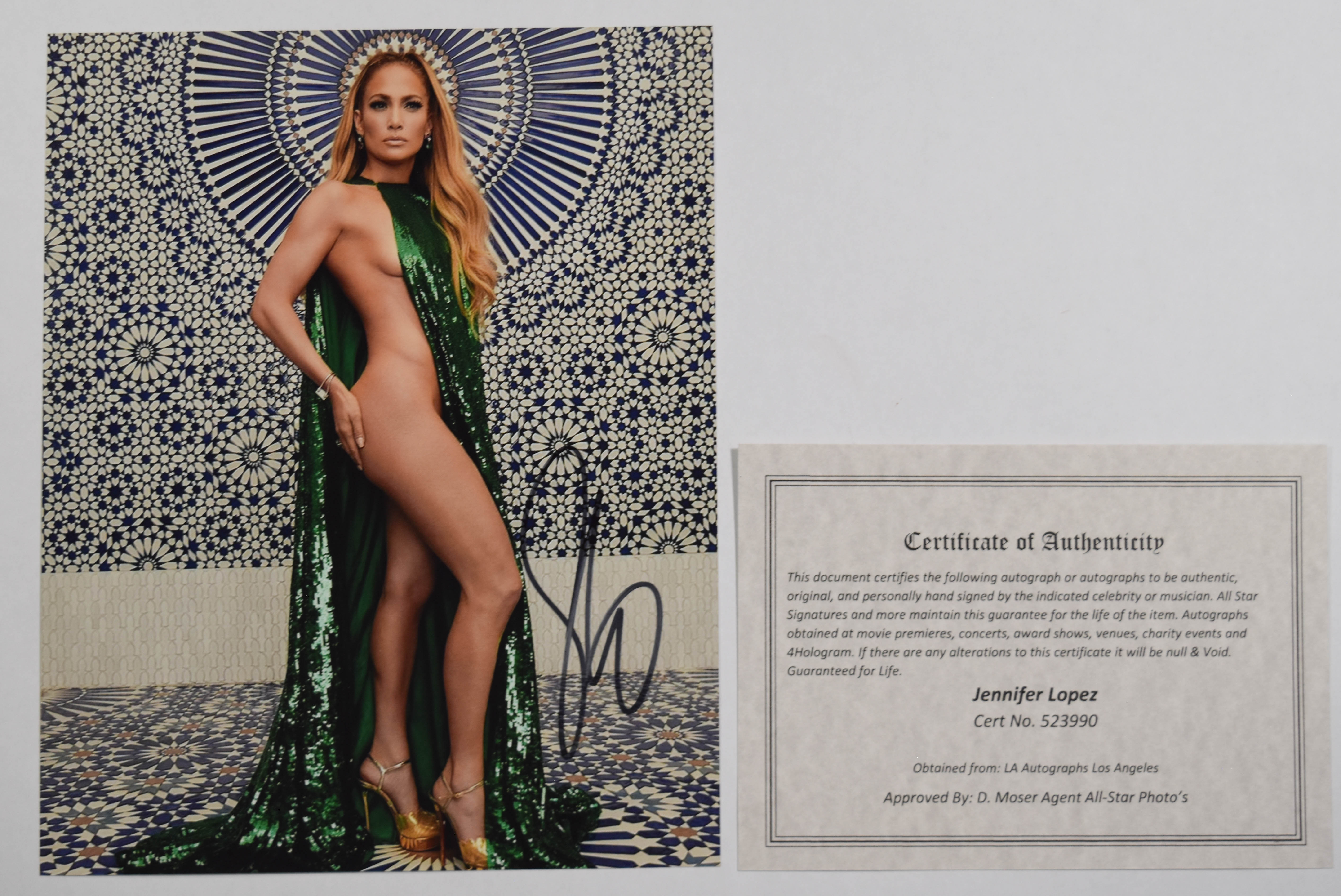 4 Jennifer Lopez Signed 8 x 10 Color Photographs