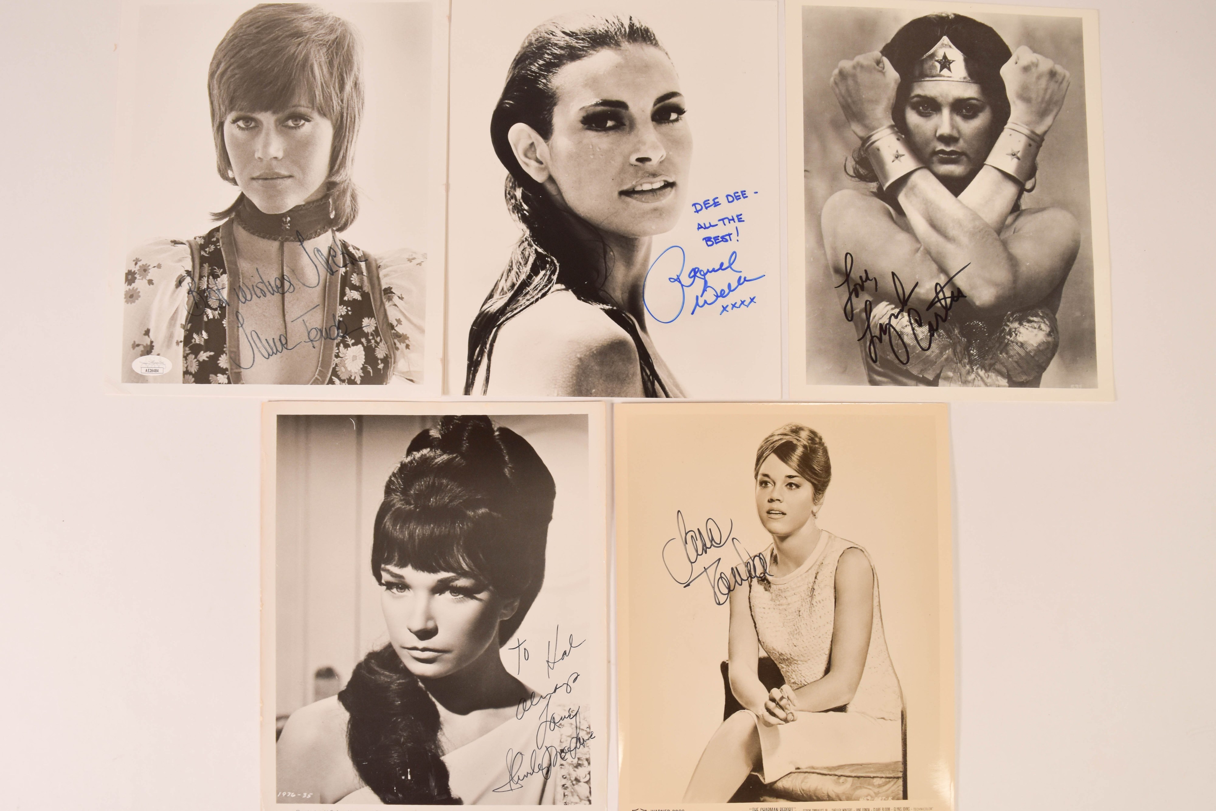 5 1960s and 1970s Actress Signed Publicity Photographs