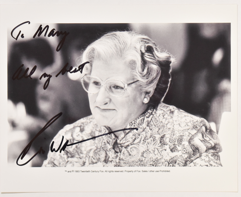 Robin Williams Autographed Photograph Mrs. Doubtfire