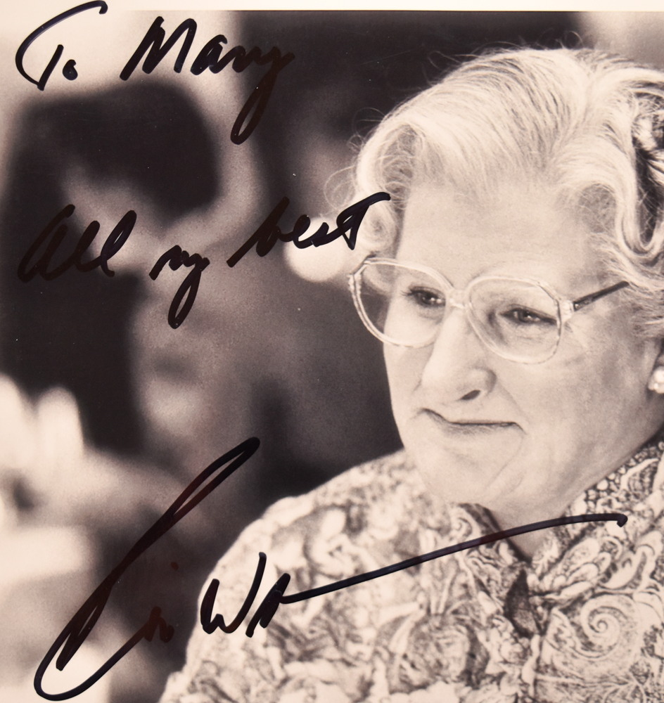 Robin Williams Autographed Photograph Mrs. Doubtfire