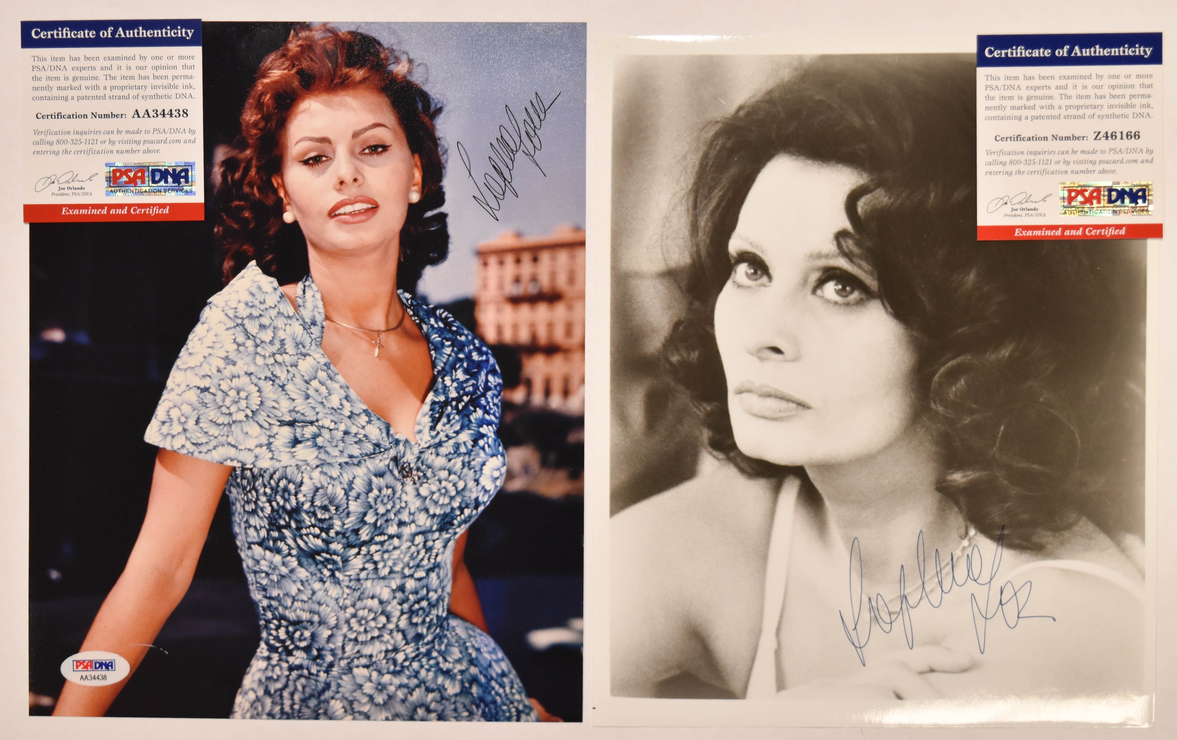 2 Sophia Loren Signed Photographs