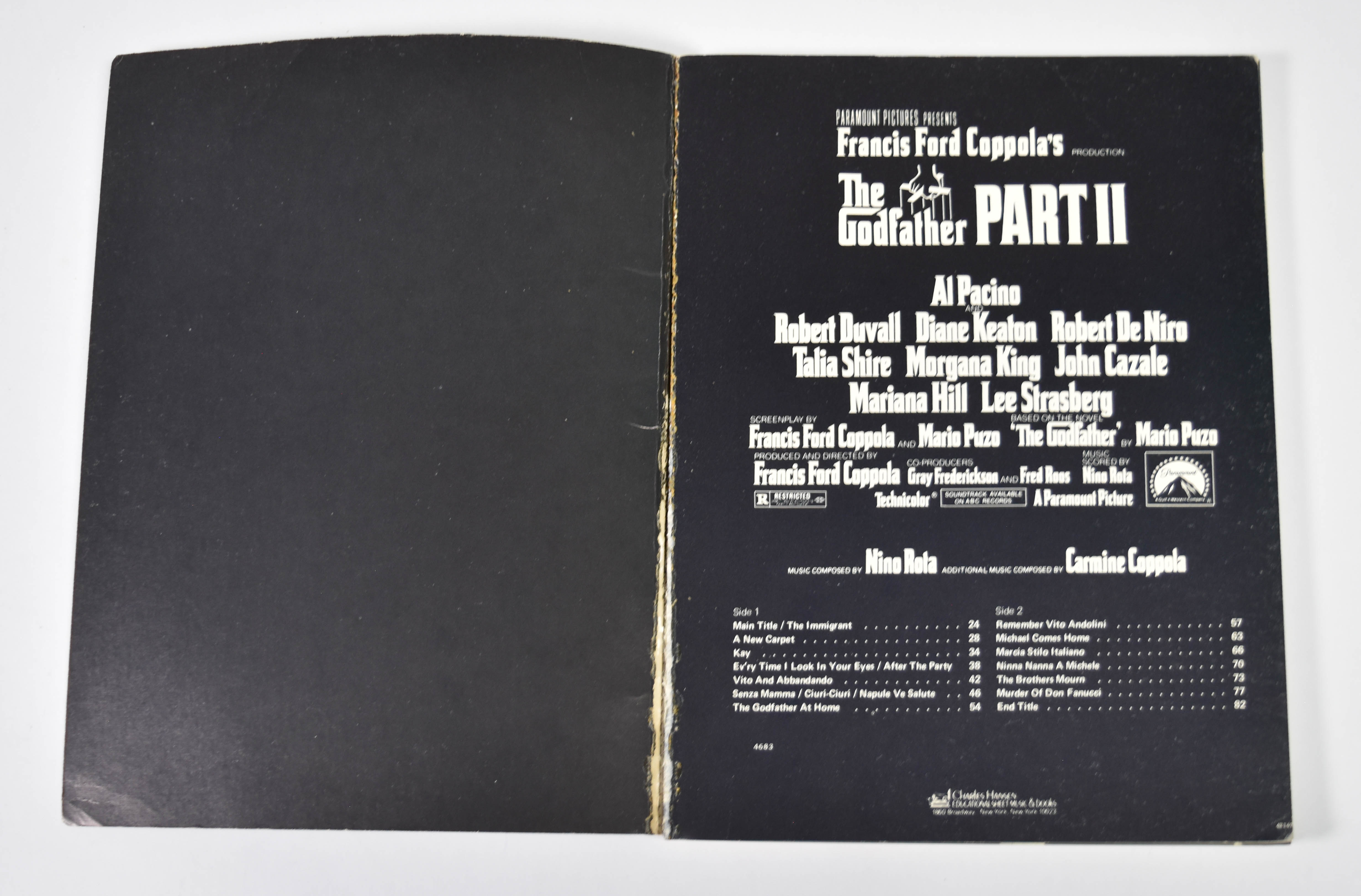 Charles Hansen Paper The Godfather Part II Multi-Signed Sheet Music Book