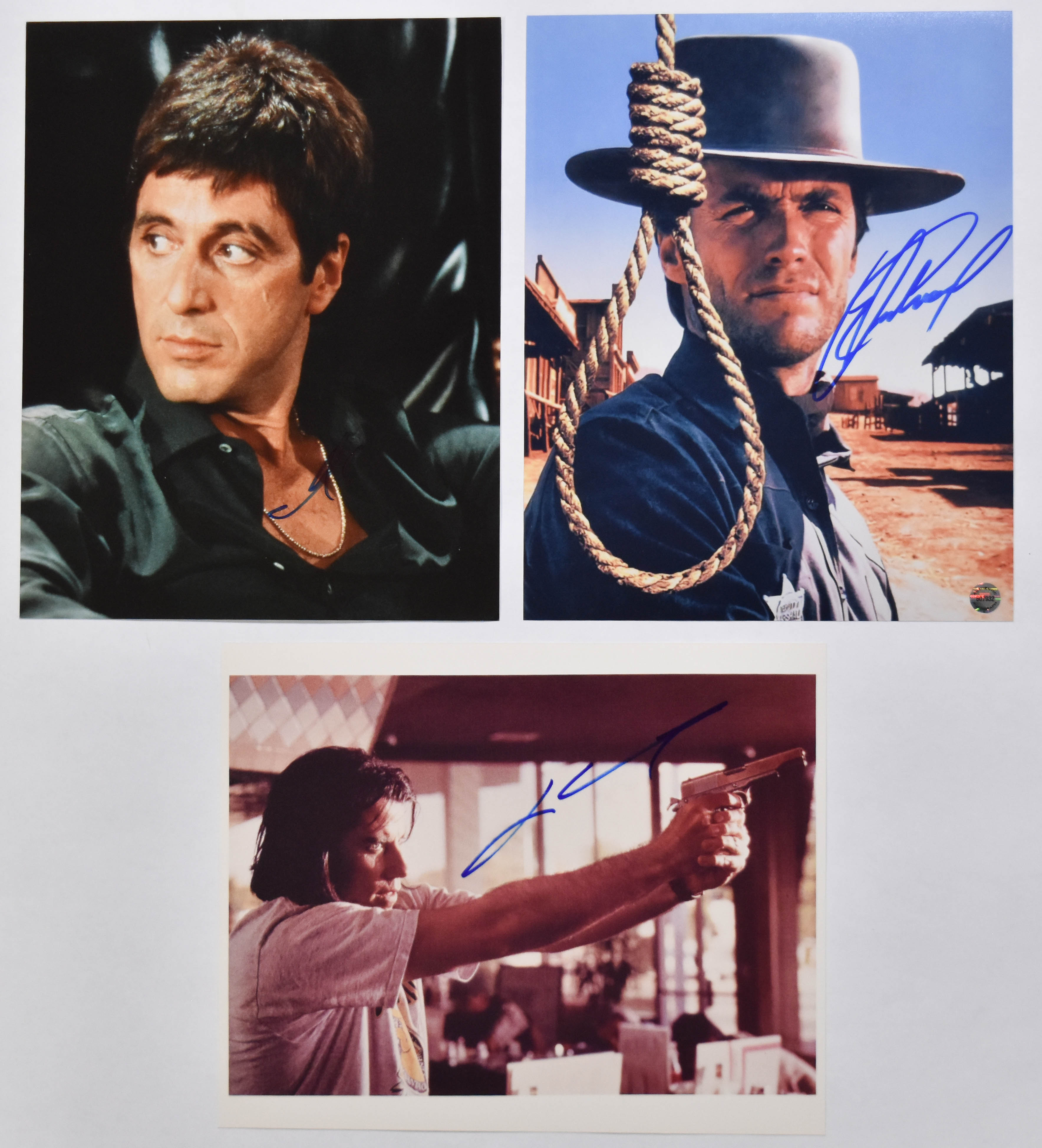 3 Al Pacino Clint Eastwood and John Travolta Signed Promotional Movie Stills