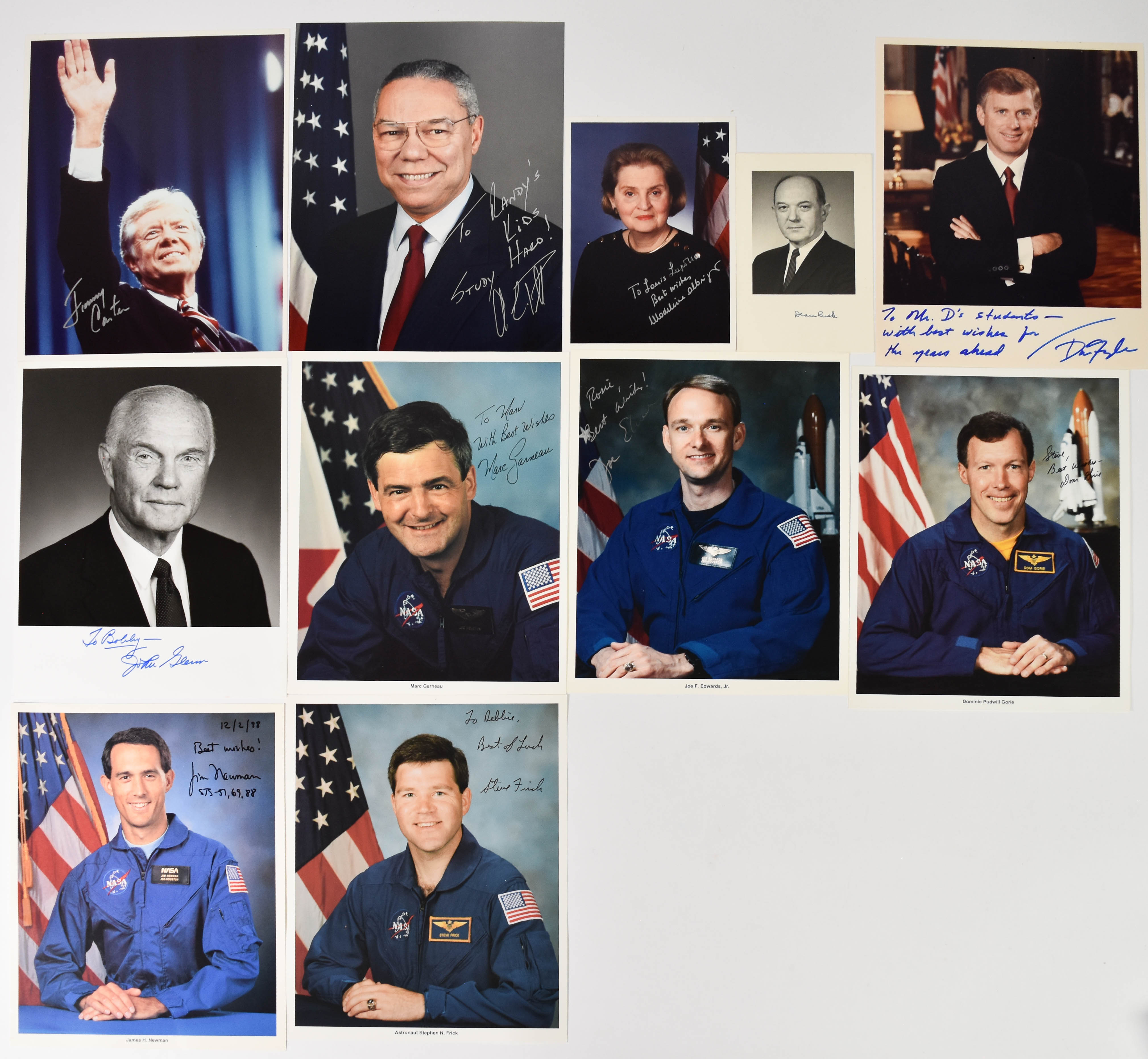 11 Signed Photographs of American Politicians and NASA Astronauts Including Jimmy Carter