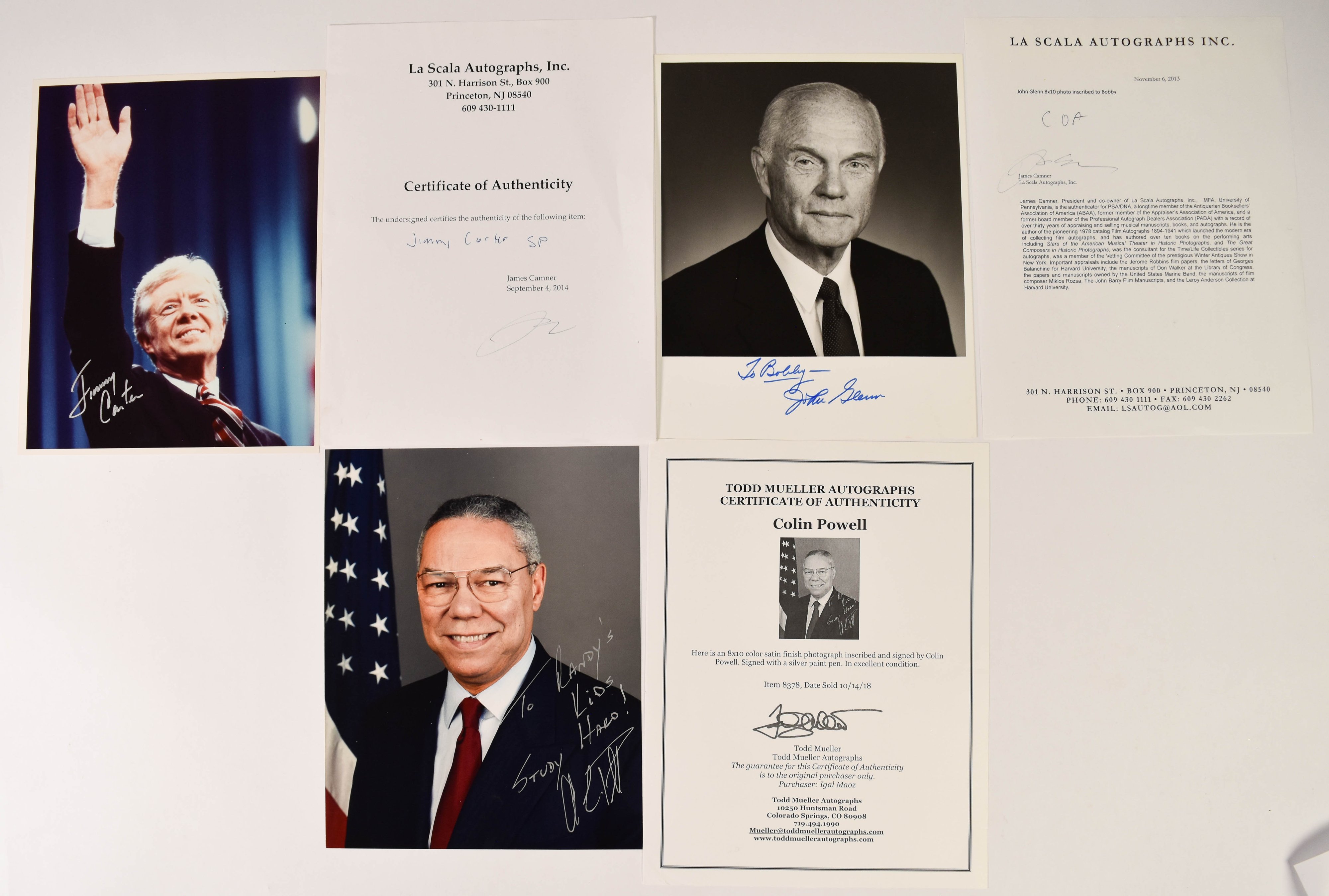 11 Signed Photographs of American Politicians and NASA Astronauts Including Jimmy Carter