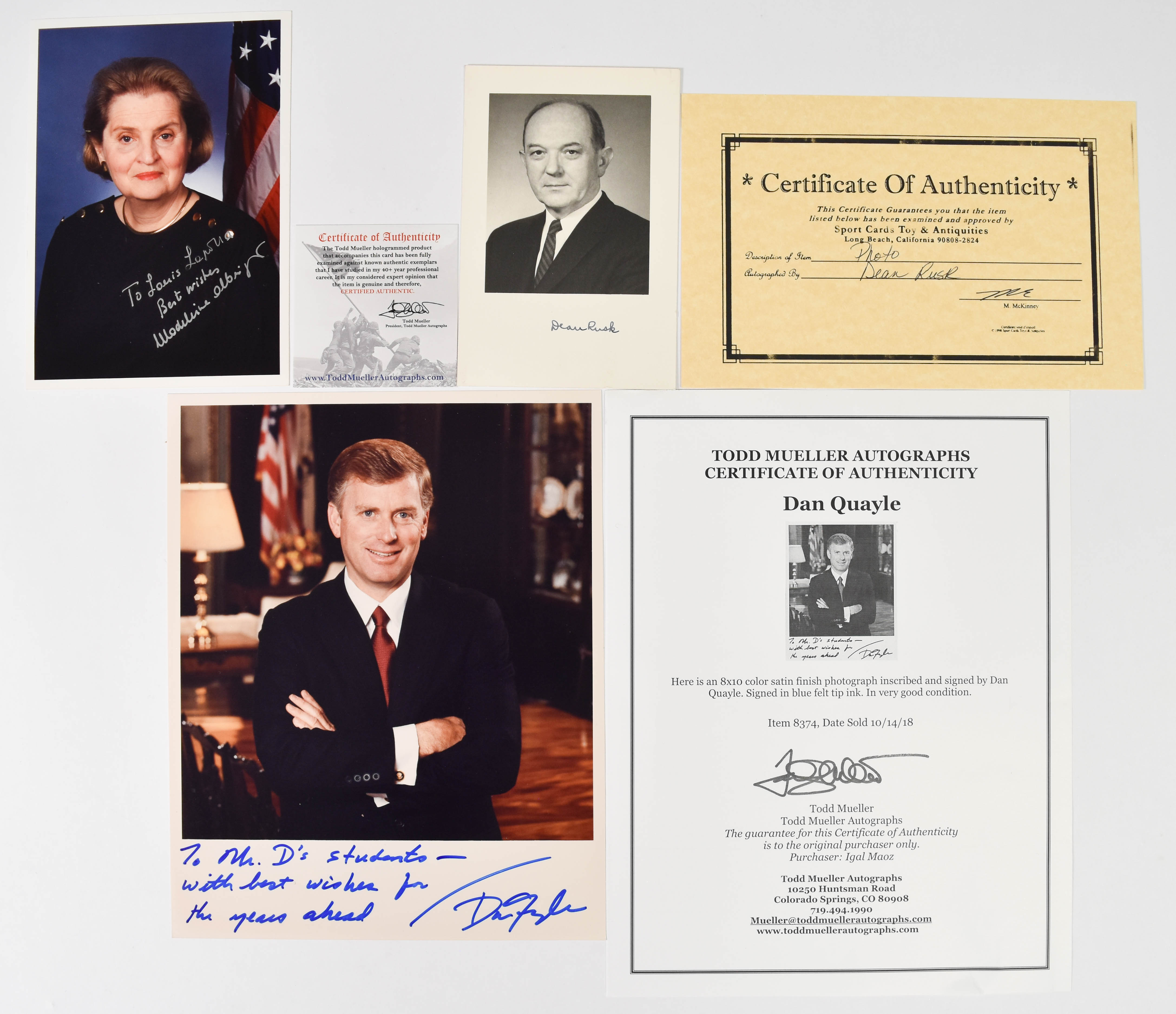 11 Signed Photographs of American Politicians and NASA Astronauts Including Jimmy Carter