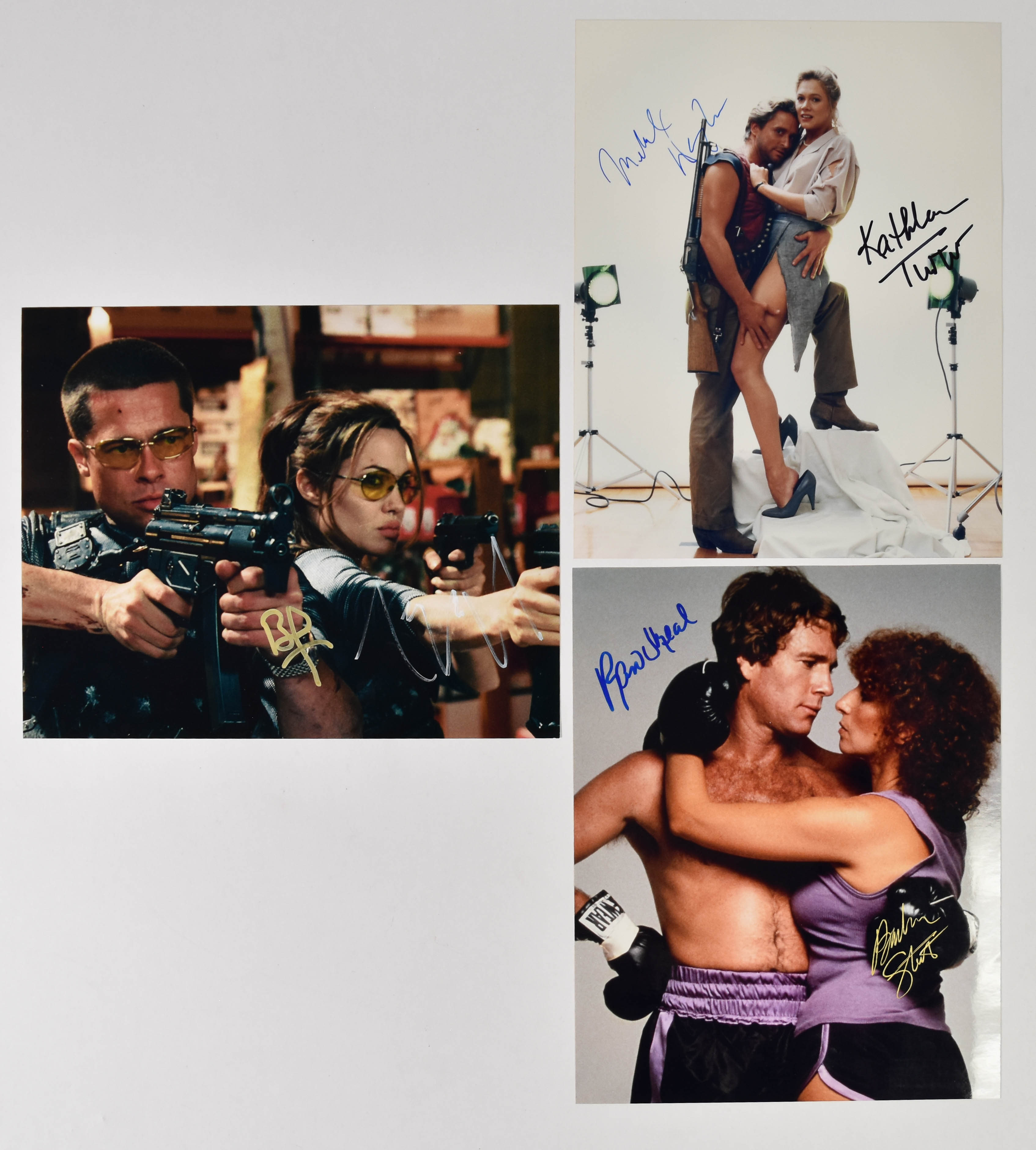 3 Dual Signed Color Photographs Including Michael Douglas and Kathleen Turner