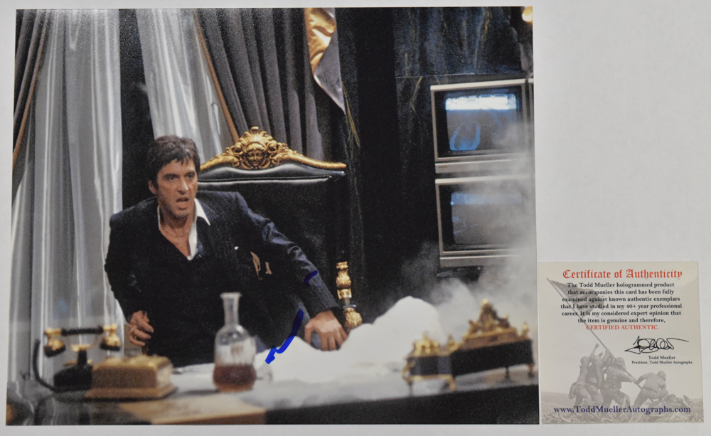 4 Autographed Color Photographs Incl John Travolta Al Pacino Clint Eastwood and Laurence Olivier
