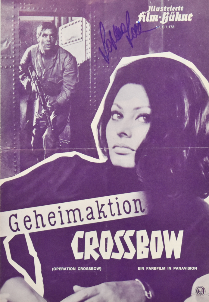 Sophia Loren Autographed German Operation Crossbow Movie Flyer