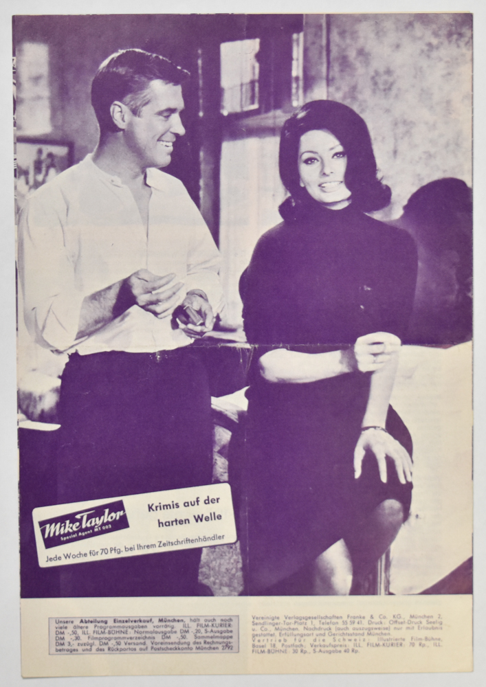 Sophia Loren Autographed German Operation Crossbow Movie Flyer