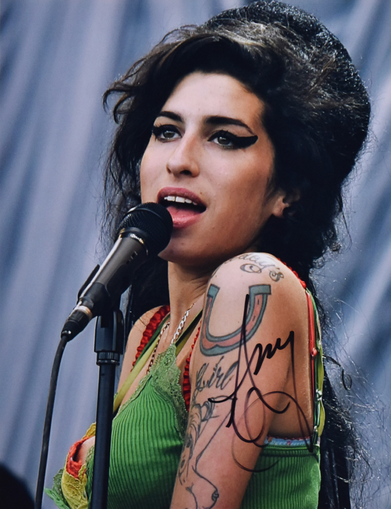 Amy Winehouse Signed Color Photograph Live Performance