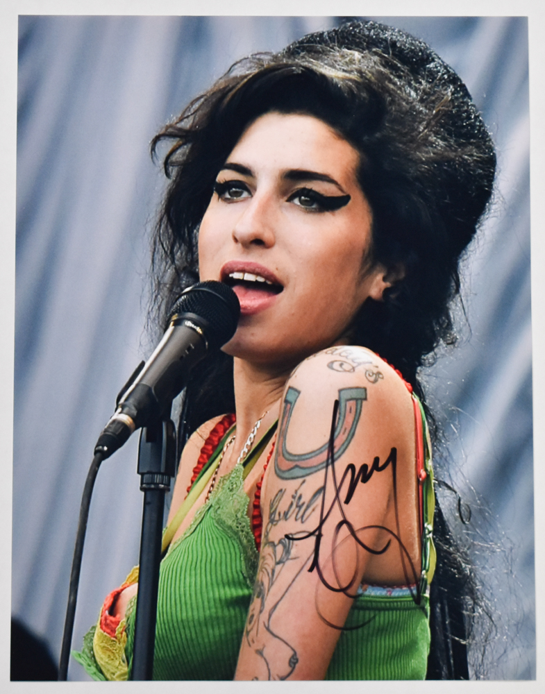 Amy Winehouse Signed Color Photograph Live Performance