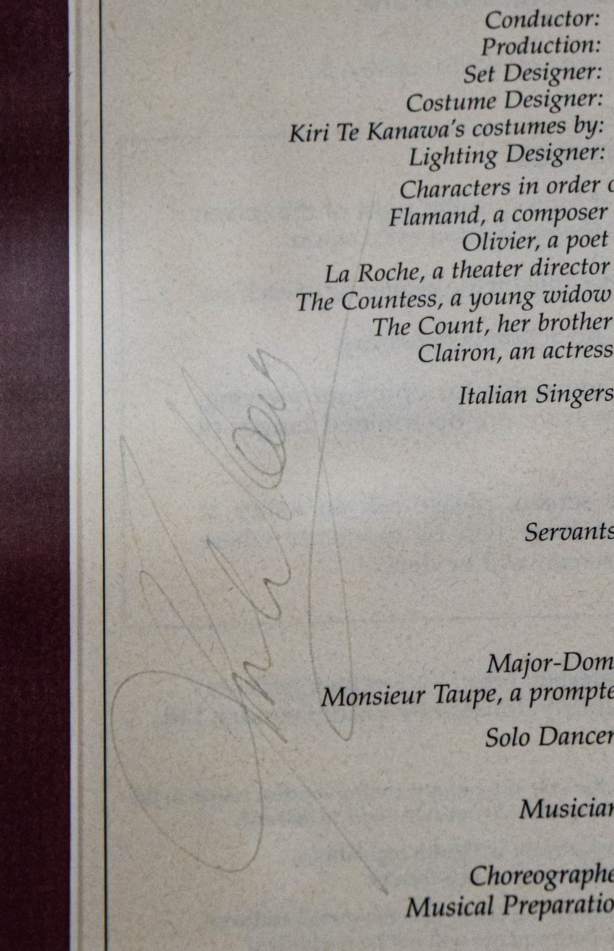 Kiri Te Kanawa Signed Metropolitan Opera Program and Photograph
