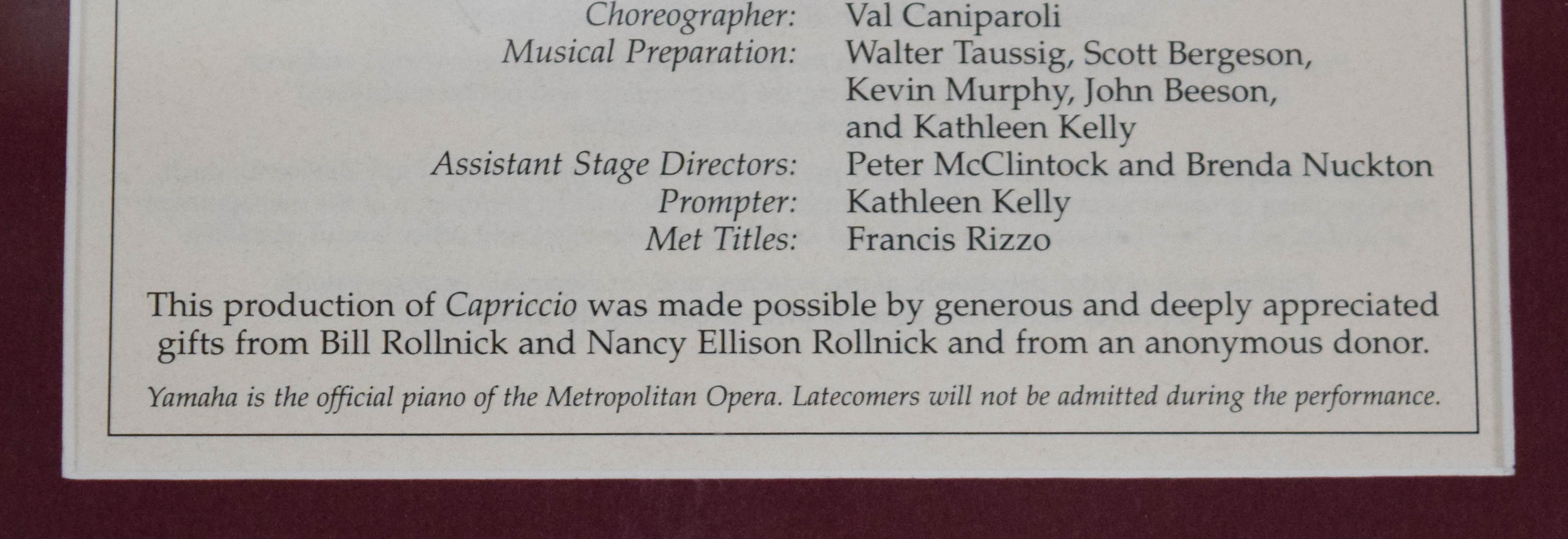 Kiri Te Kanawa Signed Metropolitan Opera Program and Photograph