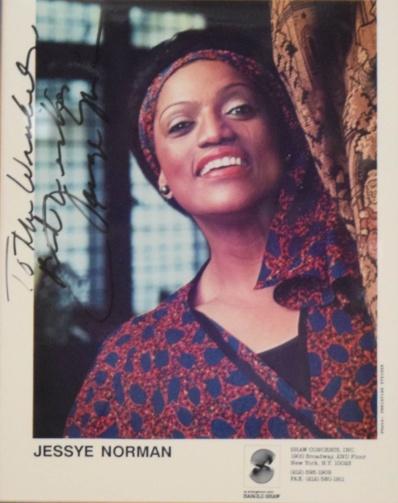 Christian Steiner Color Publicity Photograph Jessye Norman