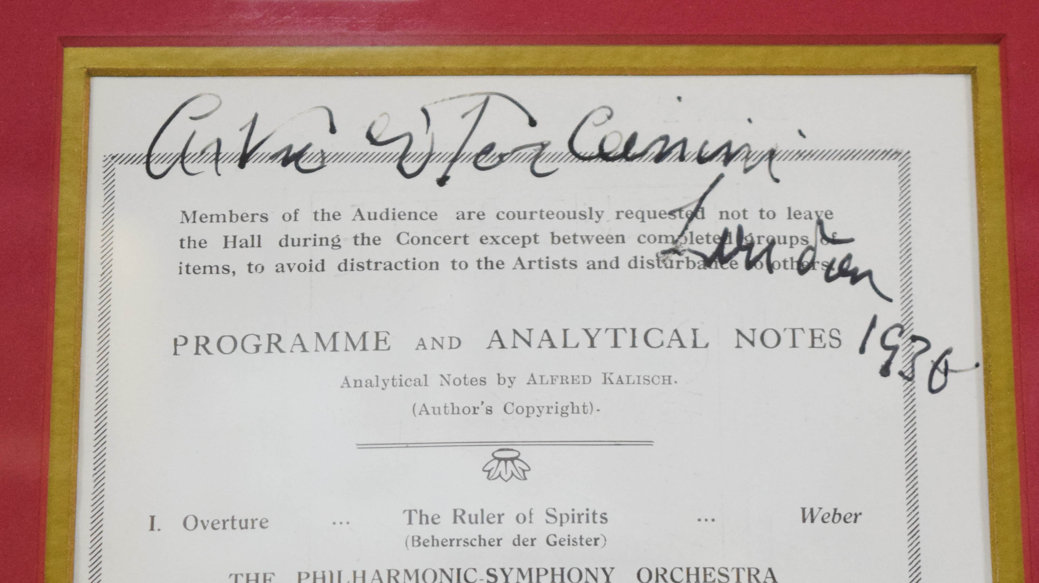 Arturo Toscanini Signed Concert Program and Photograph