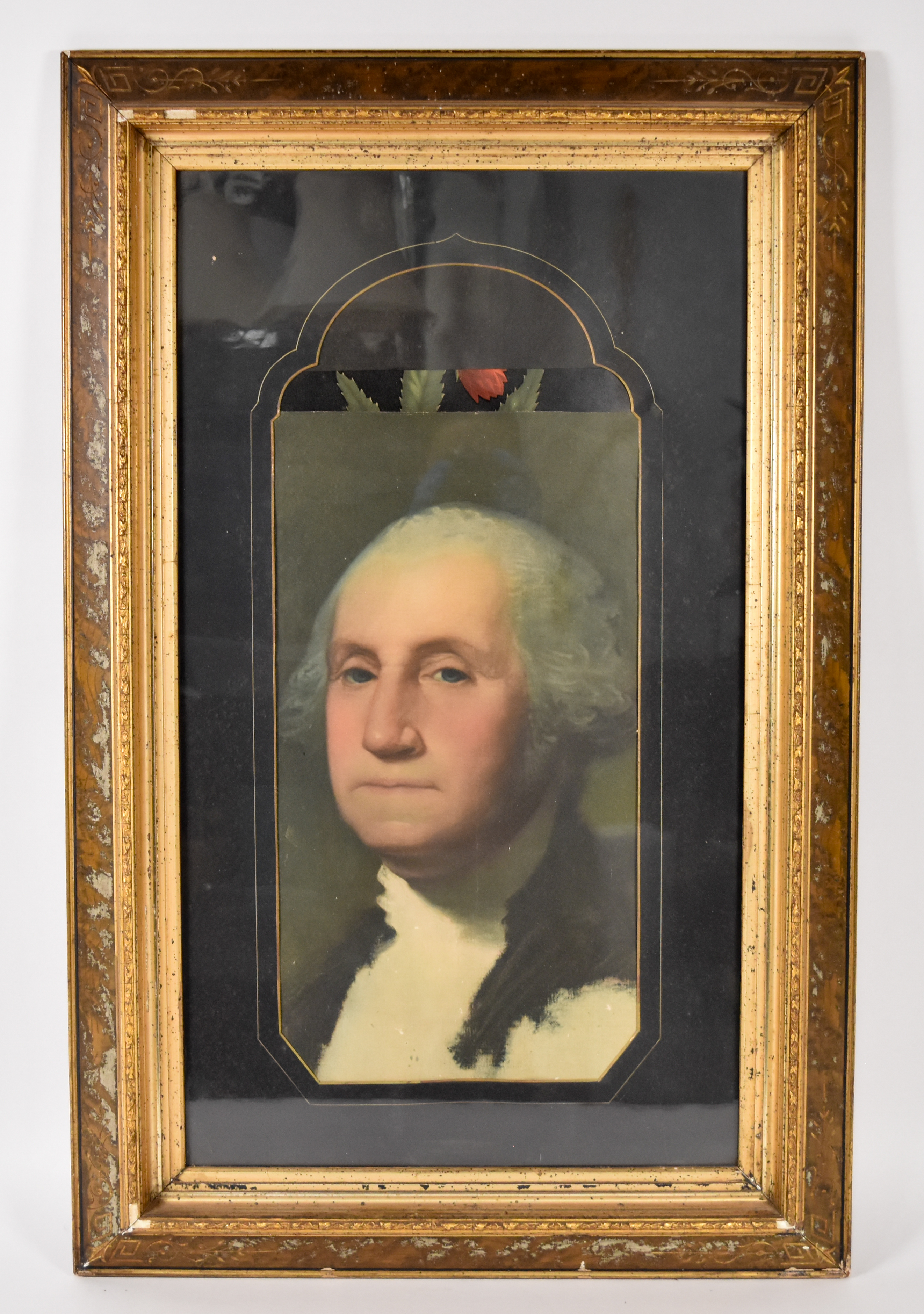 After Gilbert Stuart Hand-Colored Lithograph Portrait of George Washington
