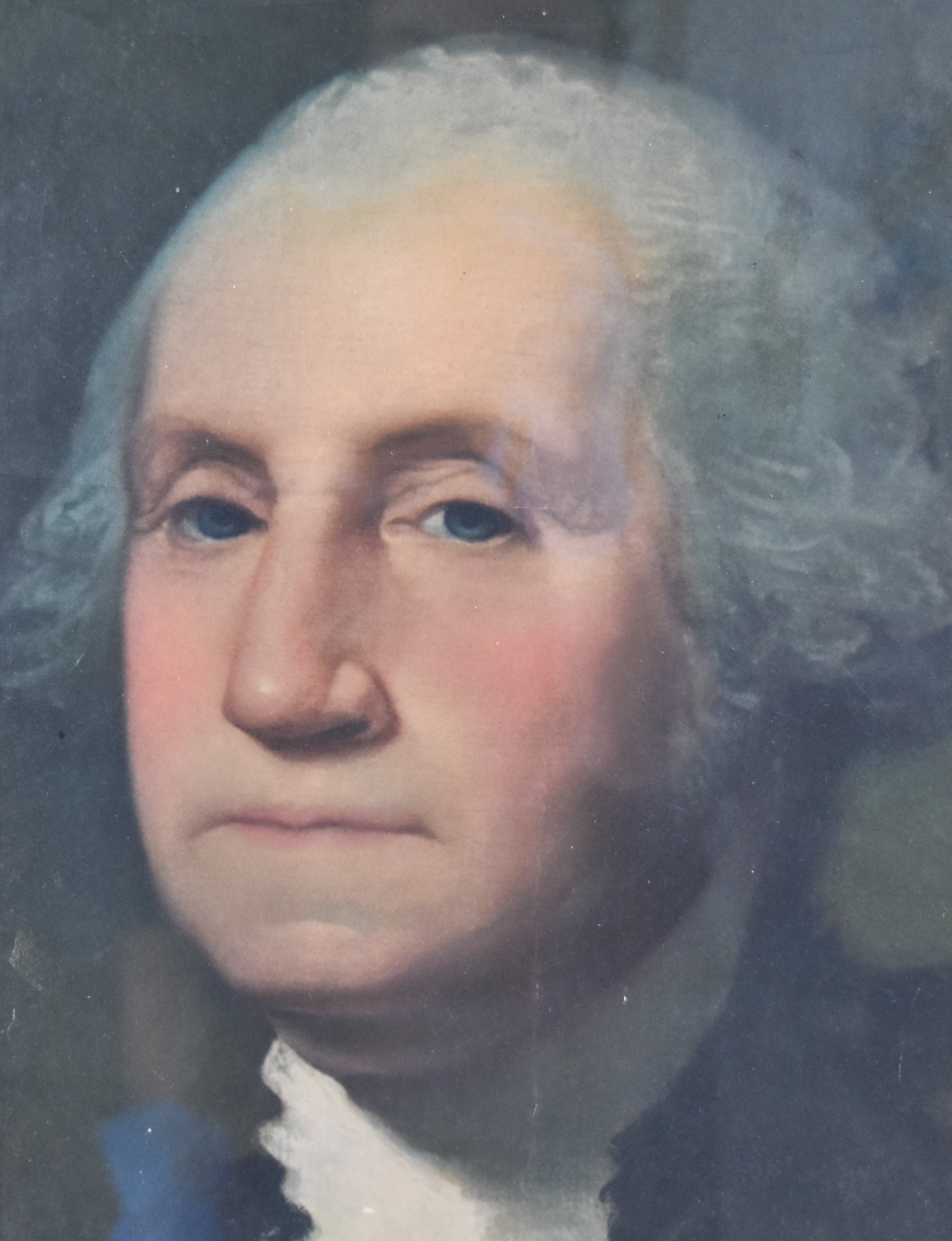 After Gilbert Stuart Hand-Colored Lithograph Portrait of George Washington
