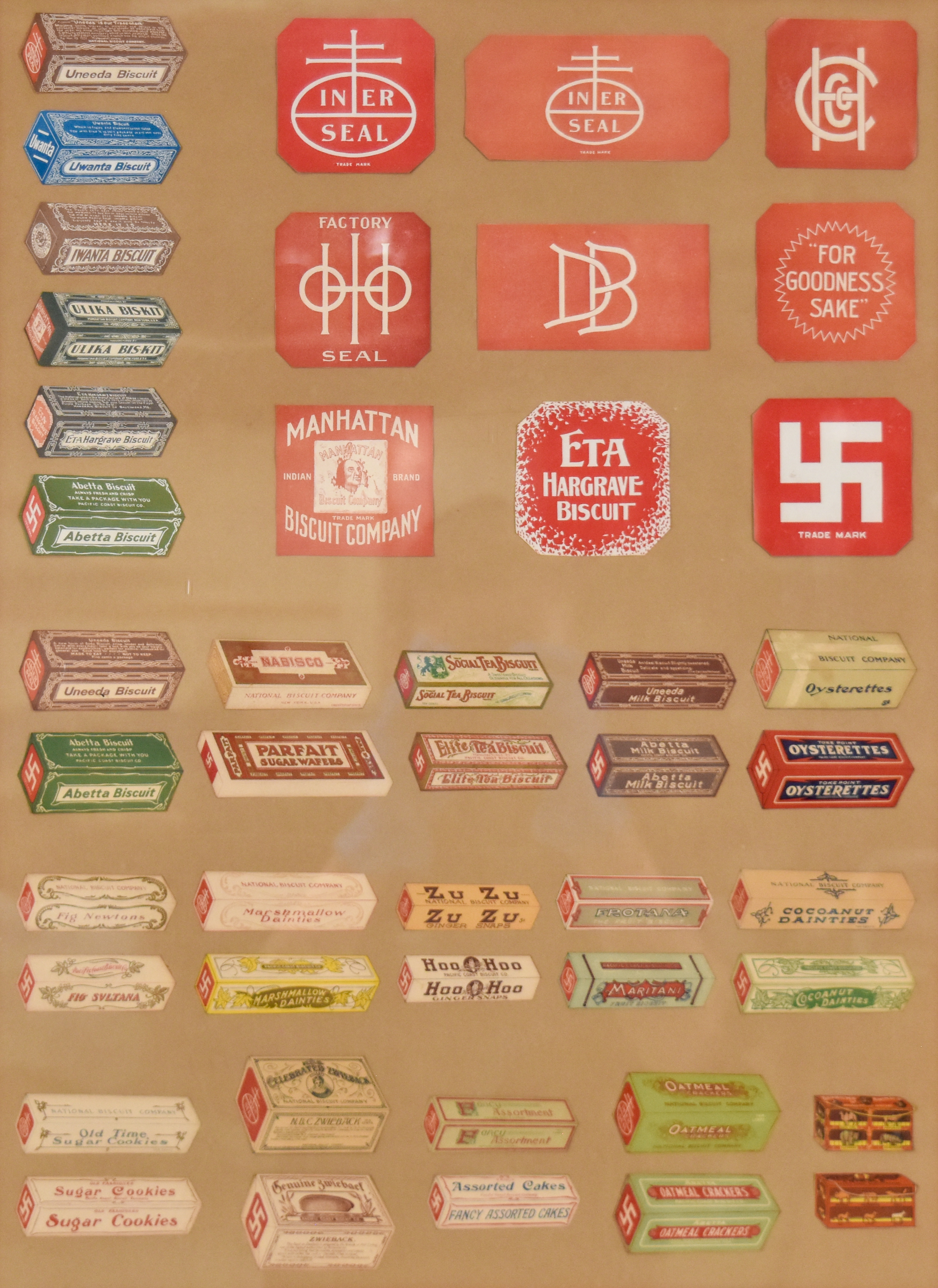 Early 20th Century American Chromolithograph Biscuit Label Assembly
