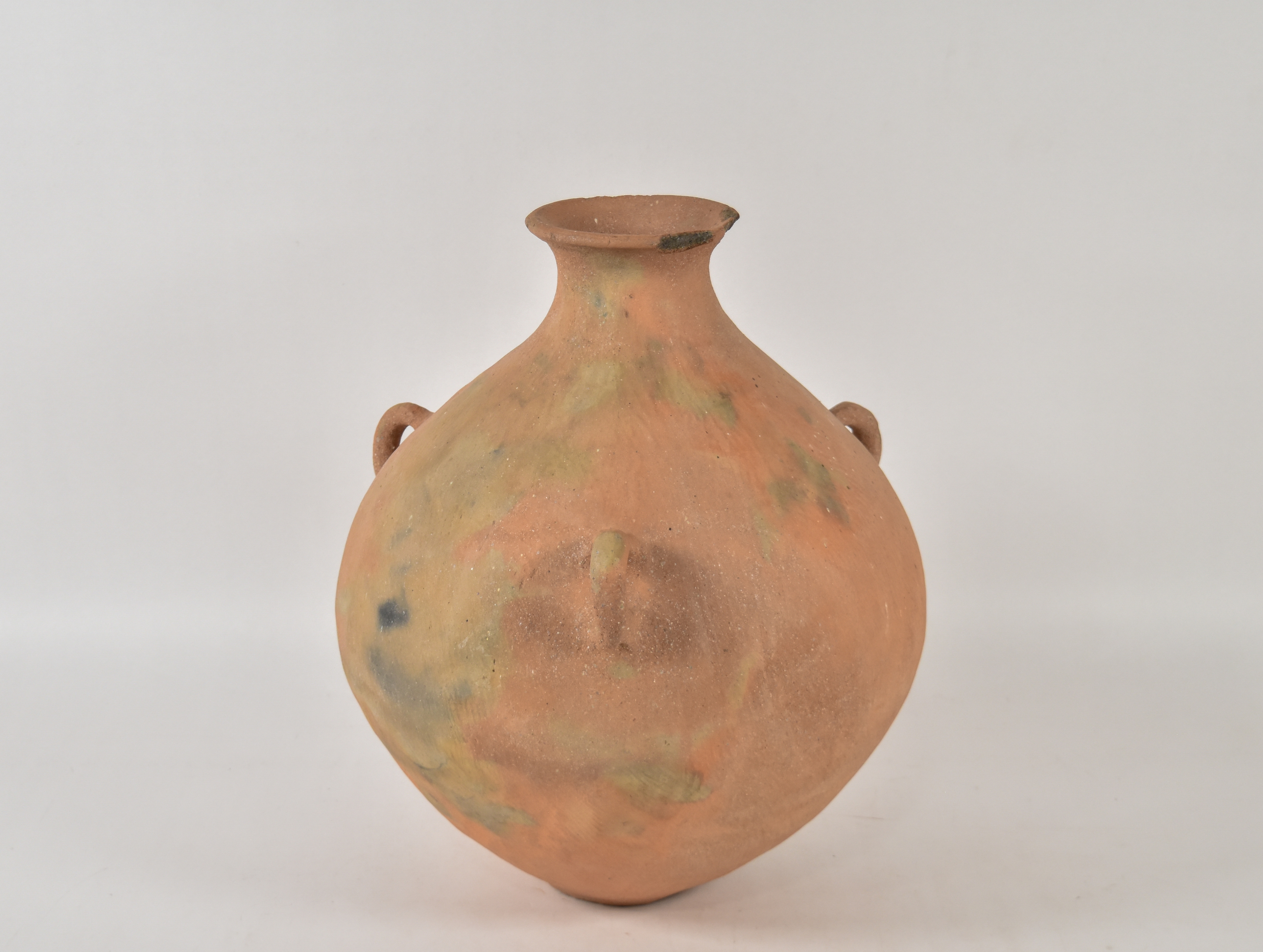 Large Terracotta Earthenware Handled Globular Jar