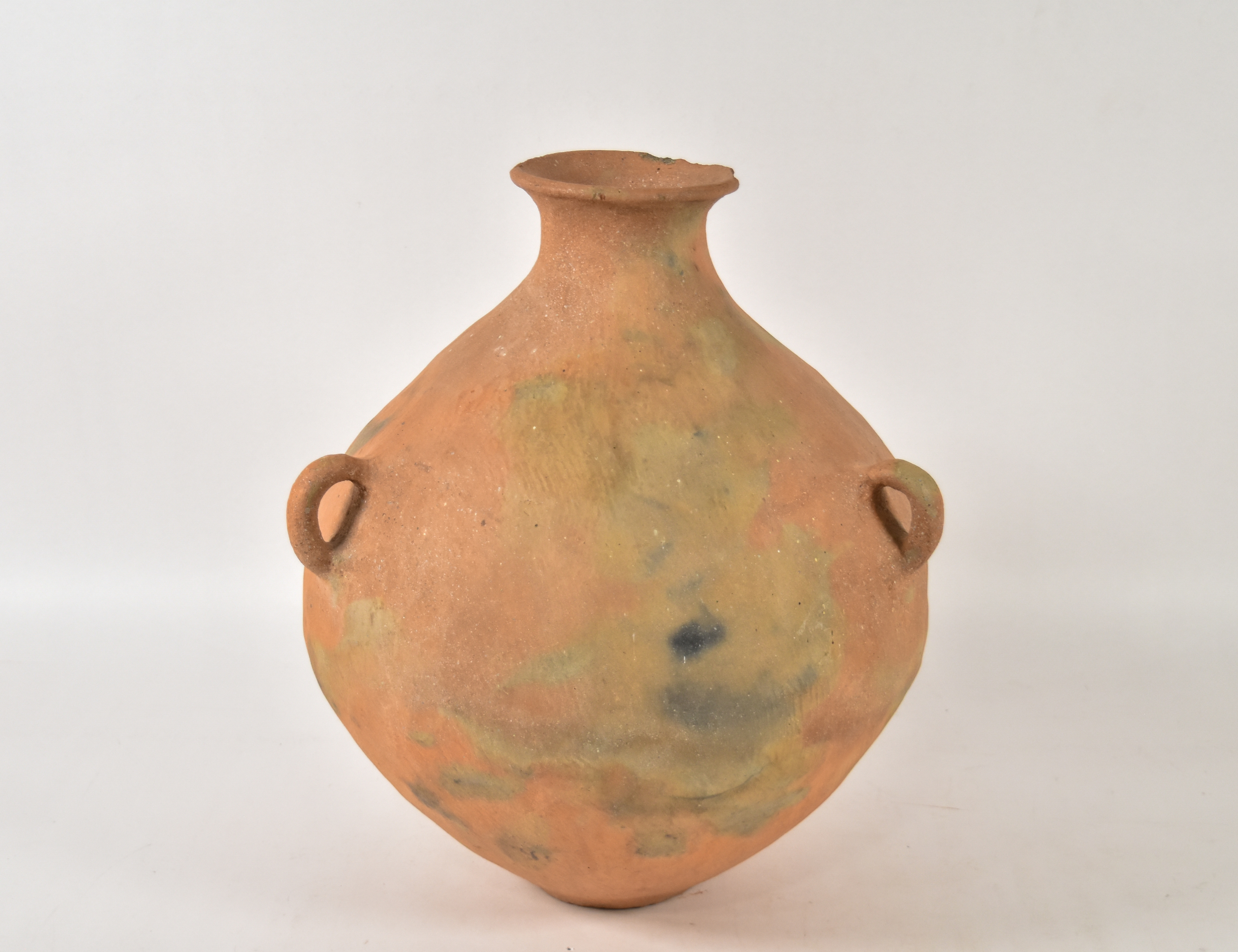 Large Terracotta Earthenware Handled Globular Jar