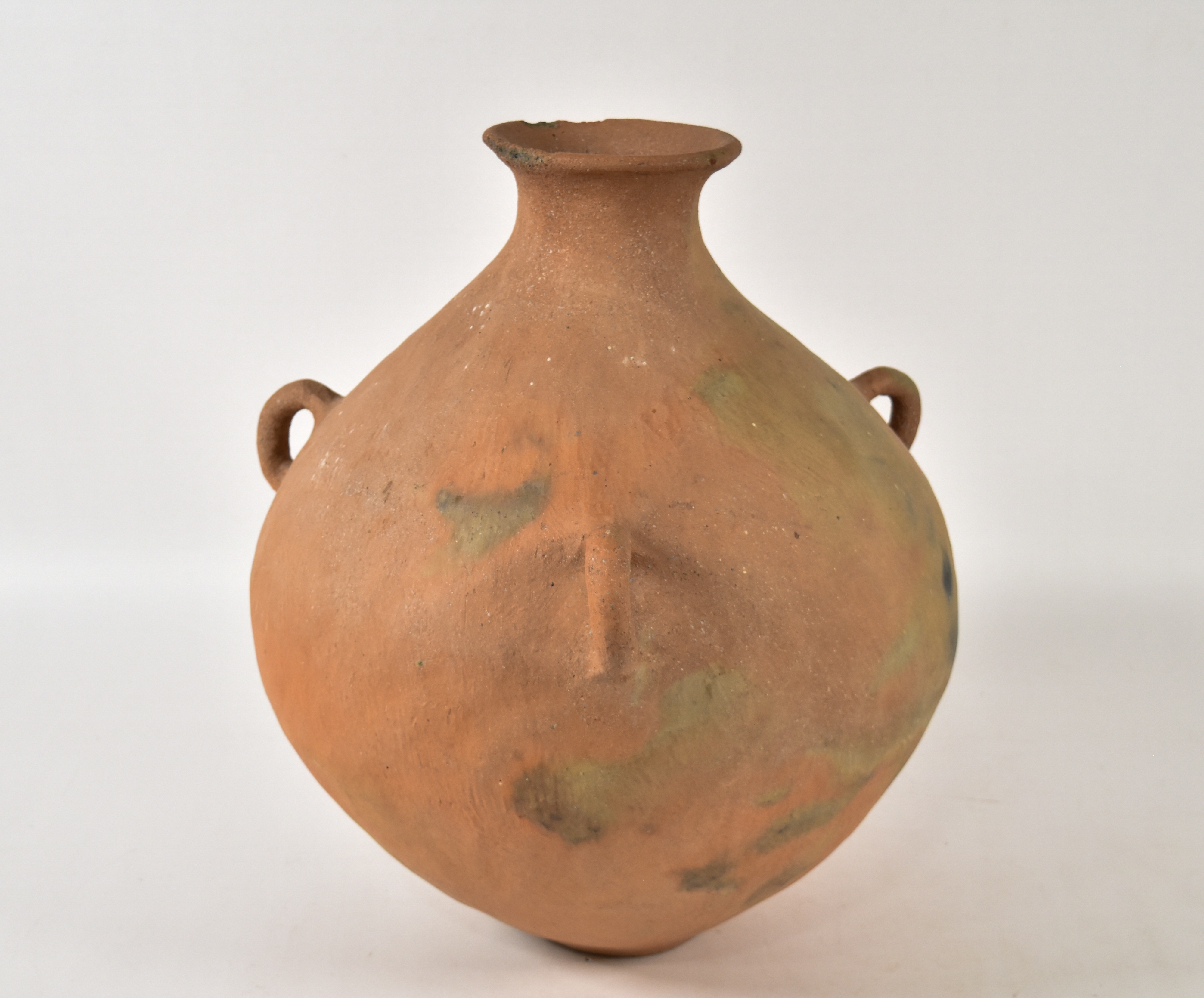Large Terracotta Earthenware Handled Globular Jar