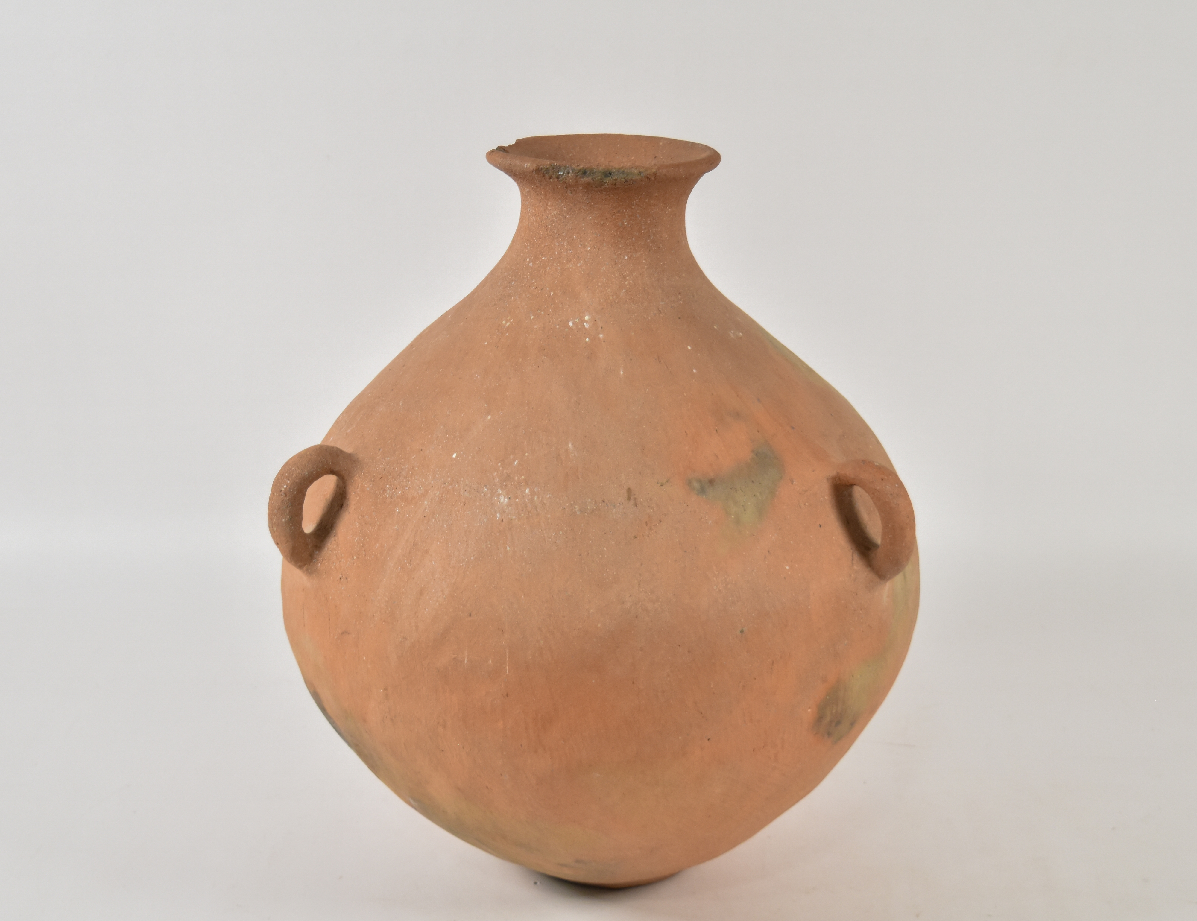 Large Terracotta Earthenware Handled Globular Jar