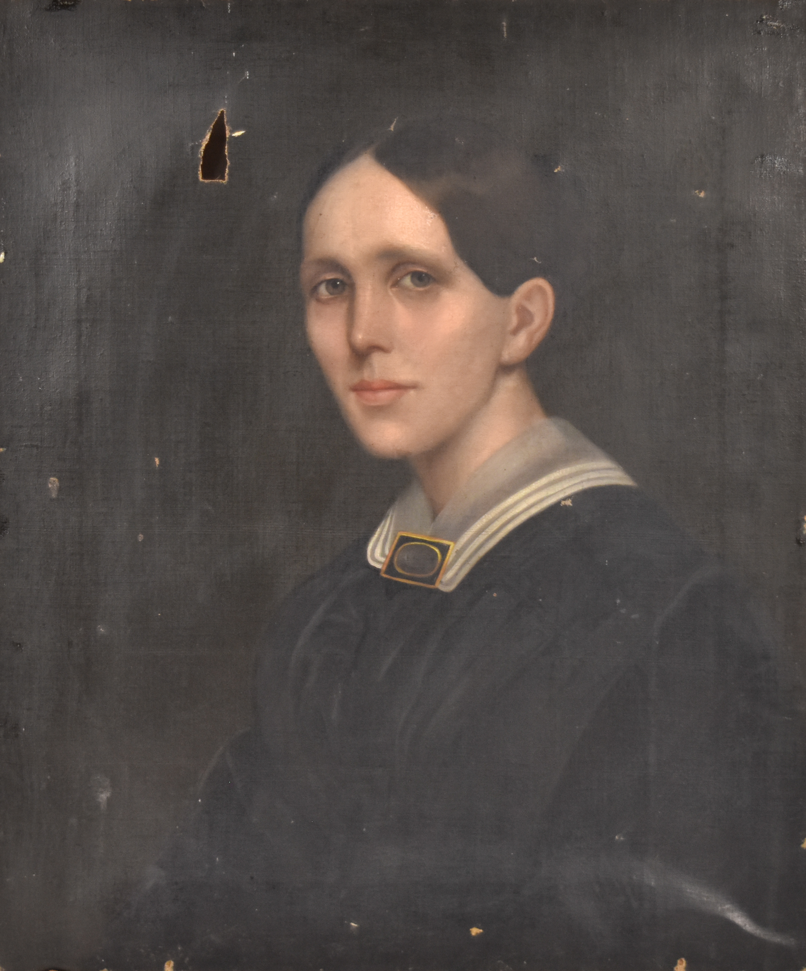 American School 19th Century Oil on Canvas Portrait of a Woman
