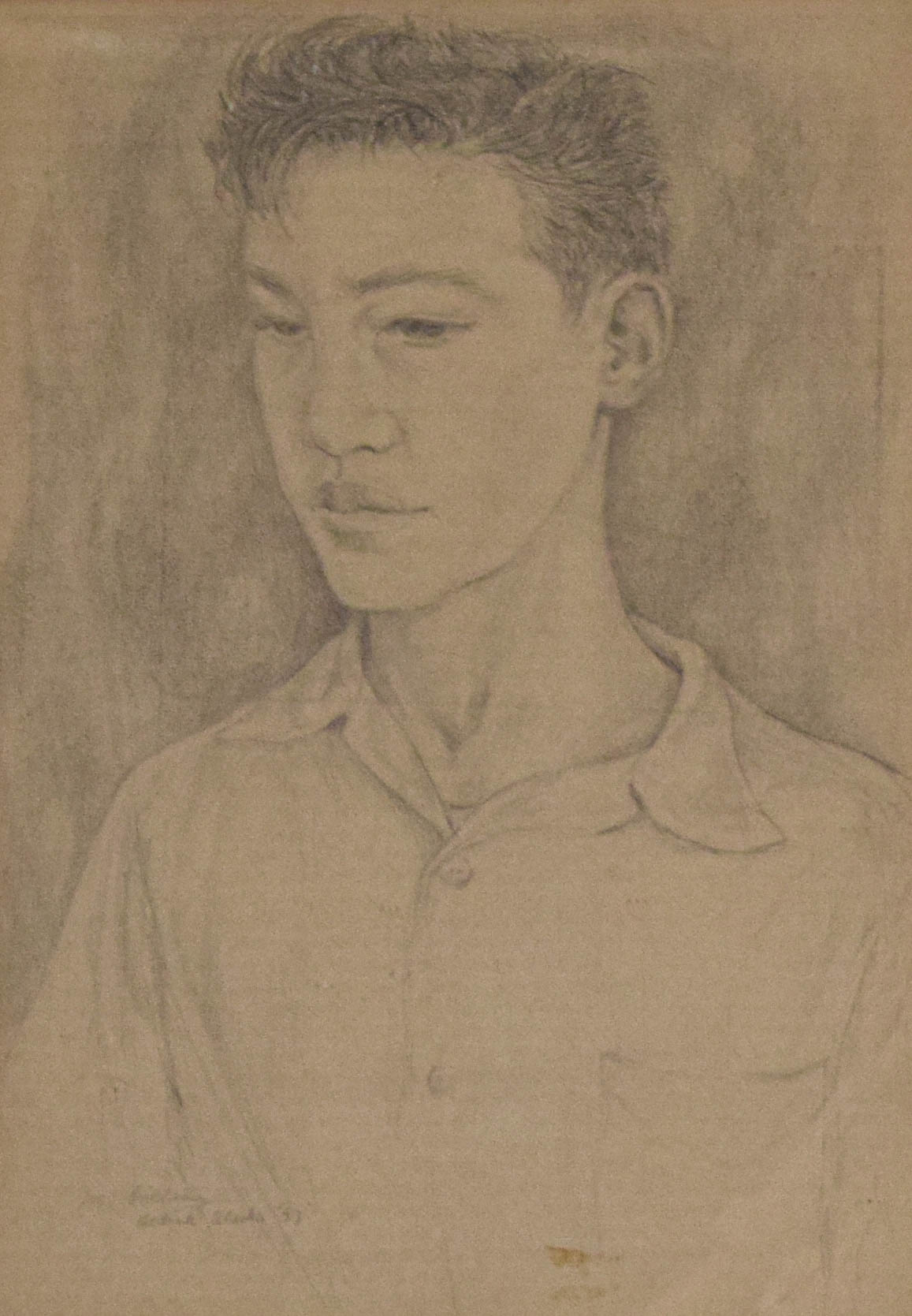 Martha Bolling Pencil and Graphite Portrait of a Boy