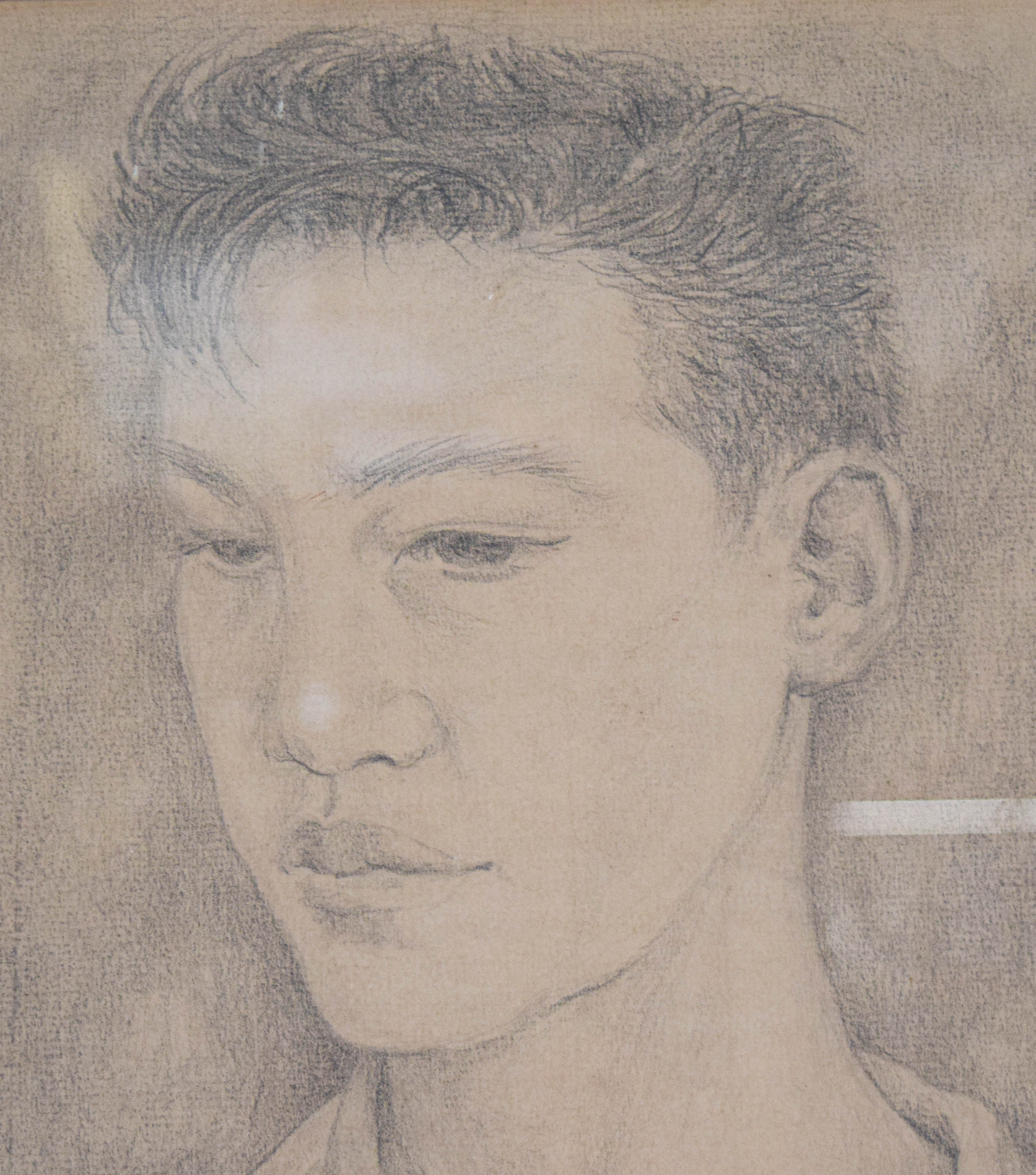 Martha Bolling Pencil and Graphite Portrait of a Boy