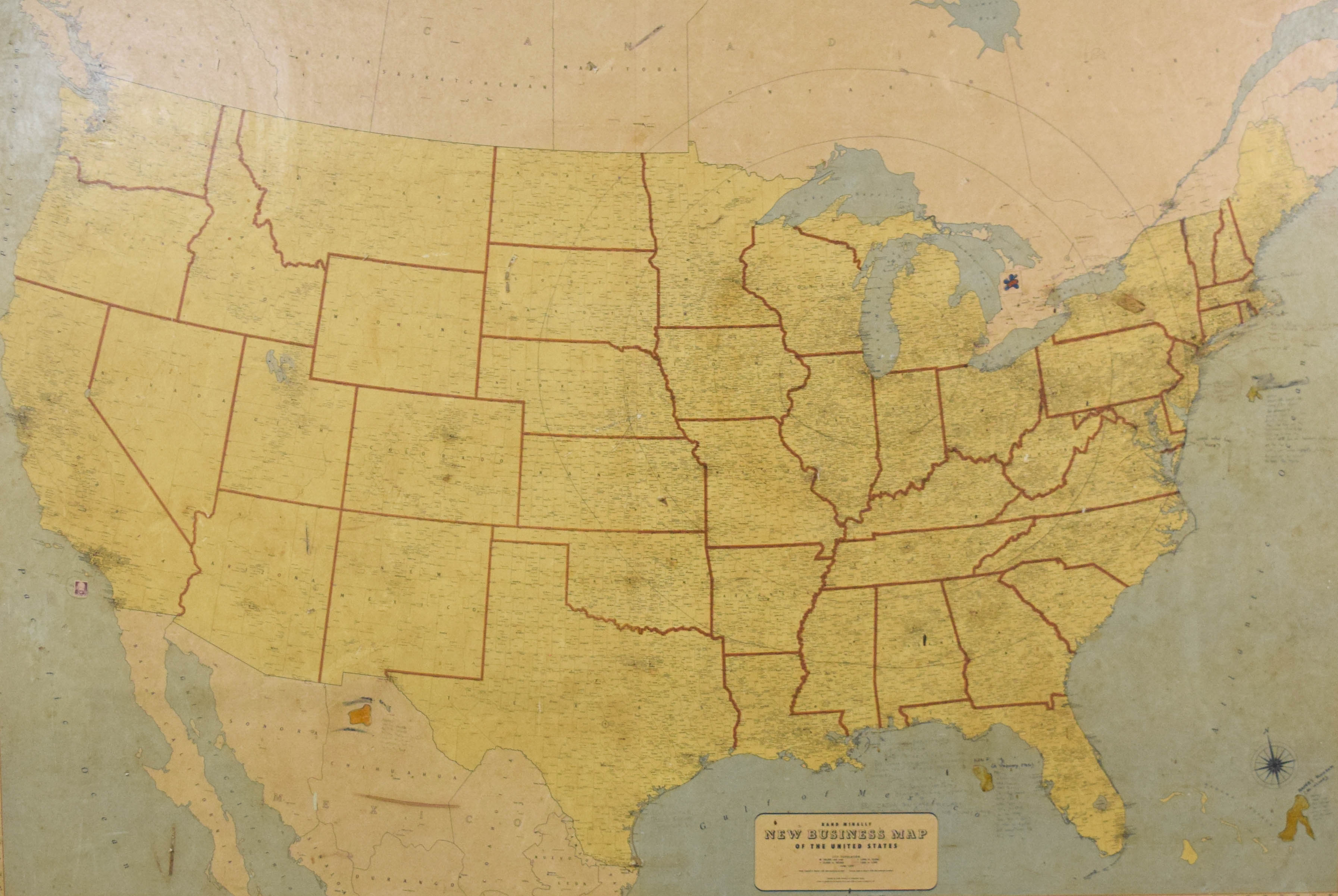 Rand McNally Map with Albert Grossman and Bob Dylan Annotations