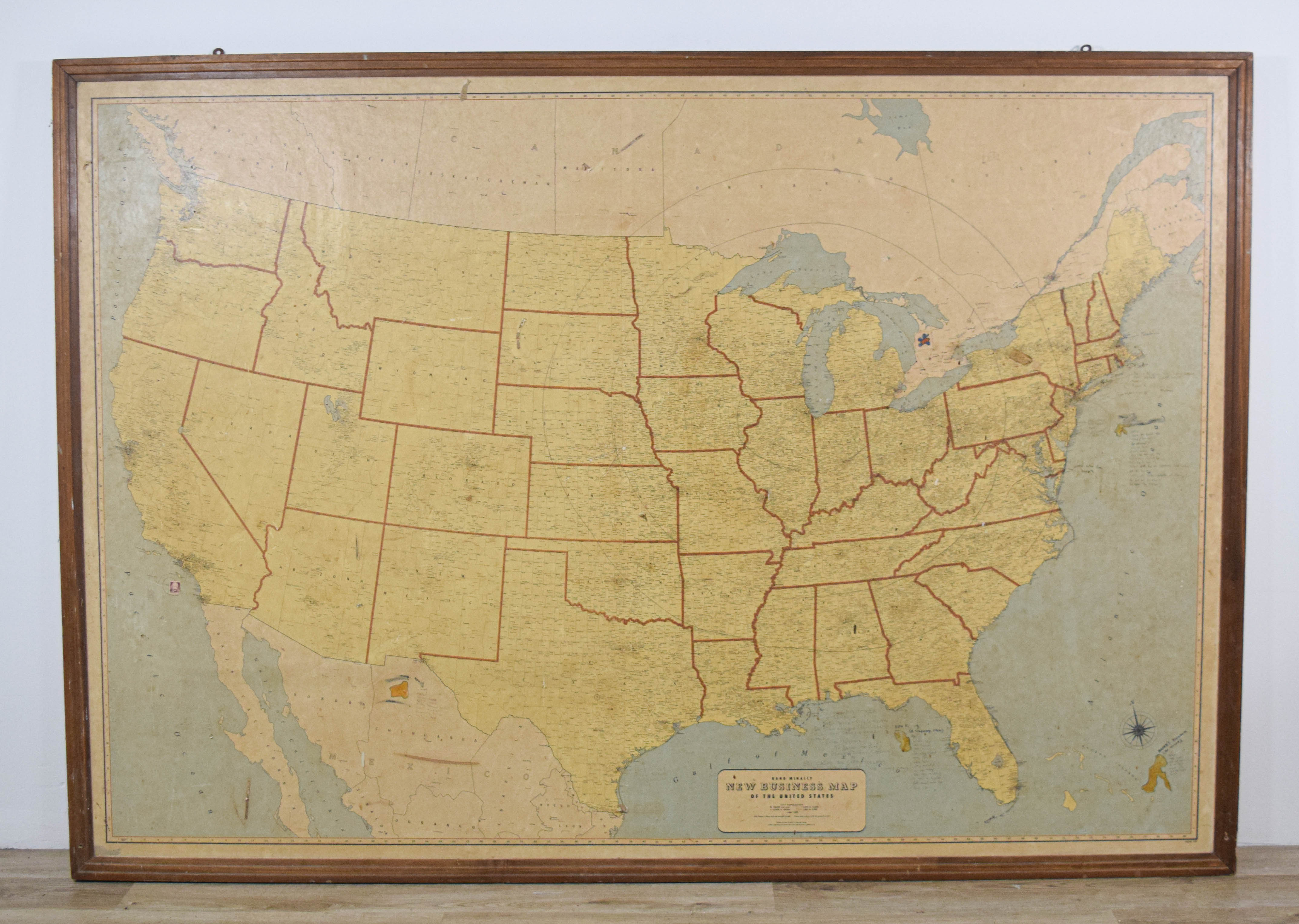 Rand McNally Map with Albert Grossman and Bob Dylan Annotations