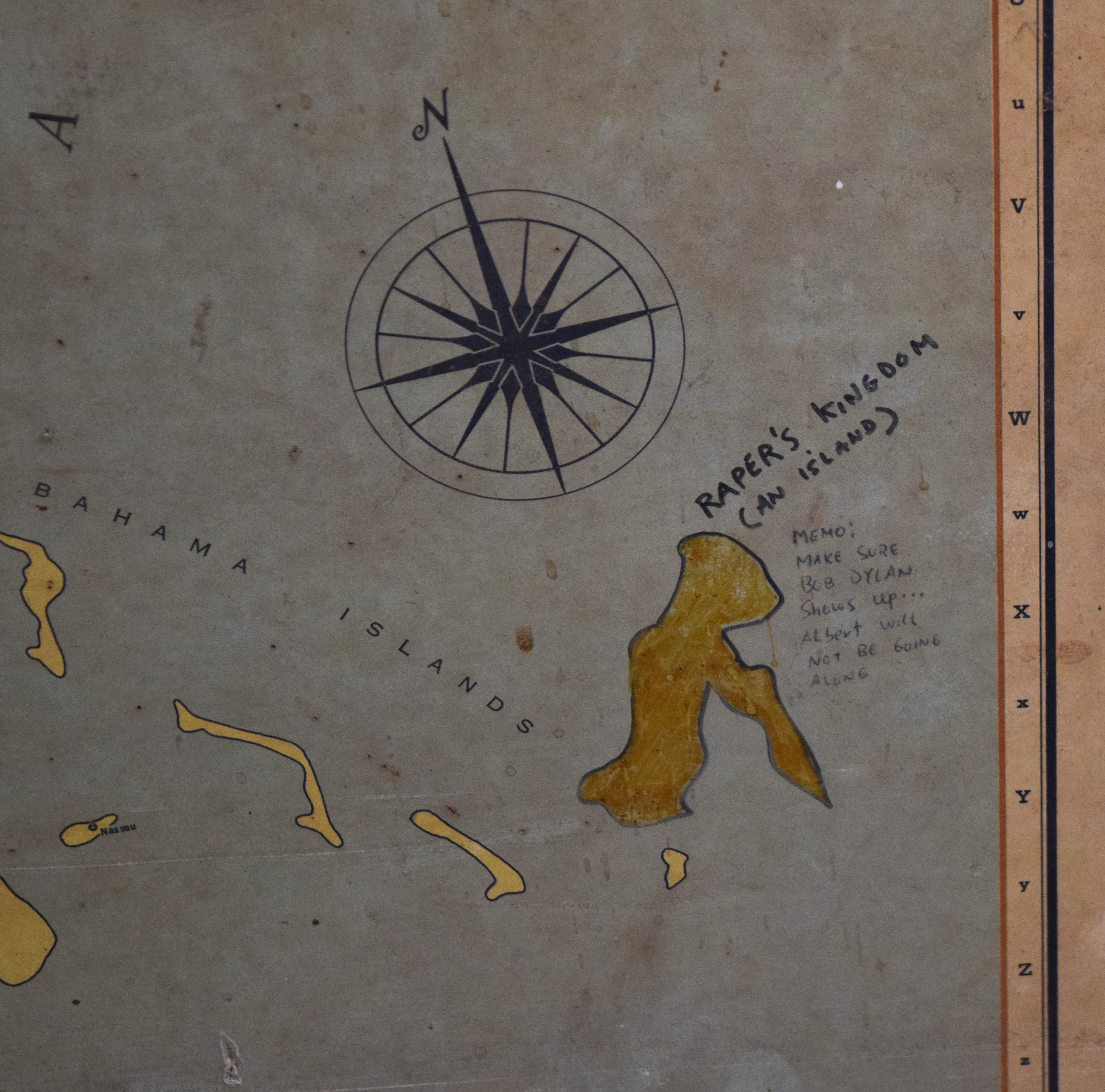 Rand McNally Map with Albert Grossman and Bob Dylan Annotations
