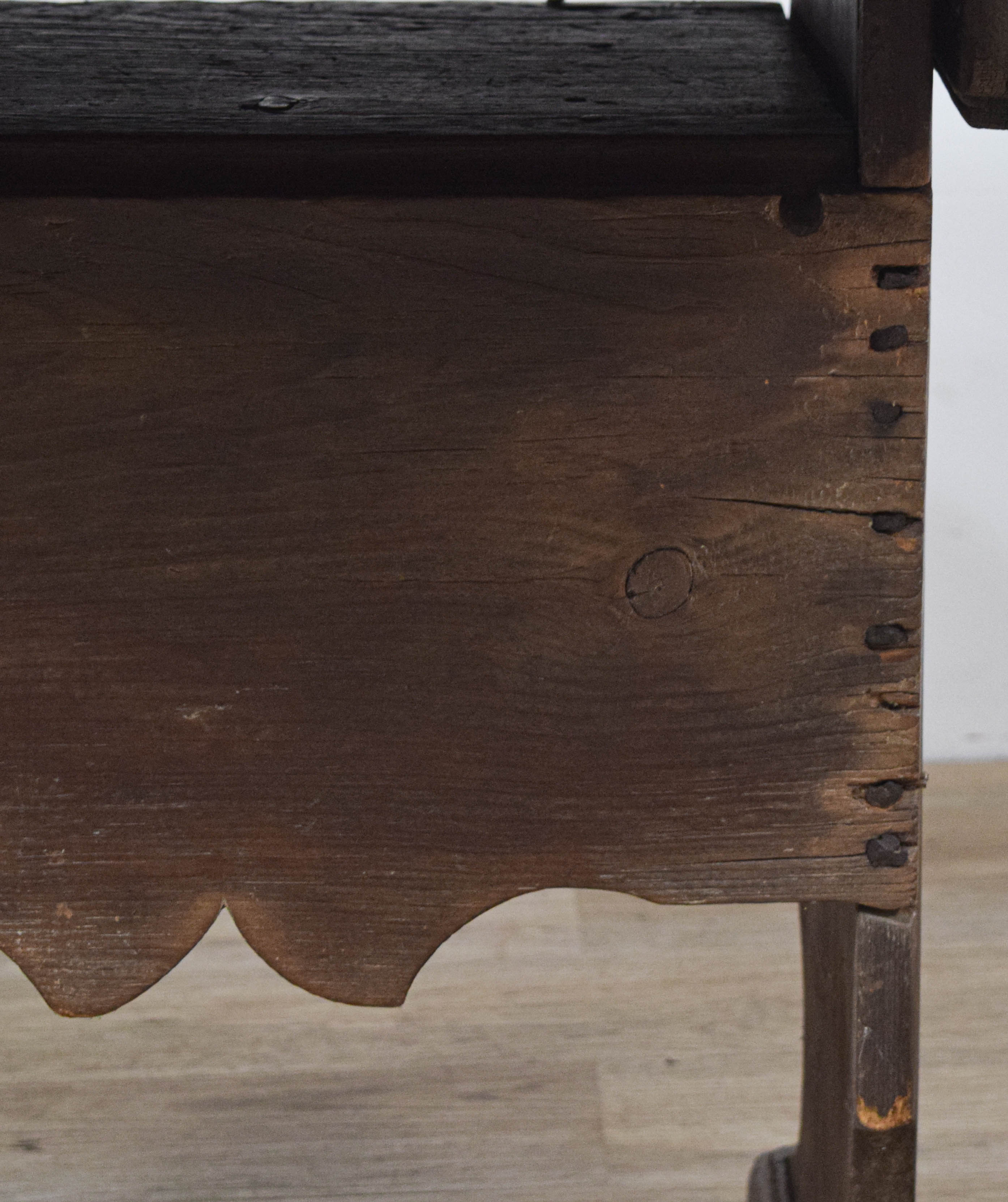 American Primitive Wood Hutch Chair-Table