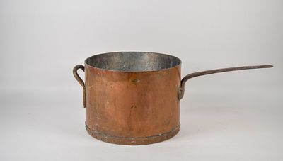 Fred Harvey Commercial Grade Copper Stockpot with Wrought Iron Handles. Fred Harvey (American 