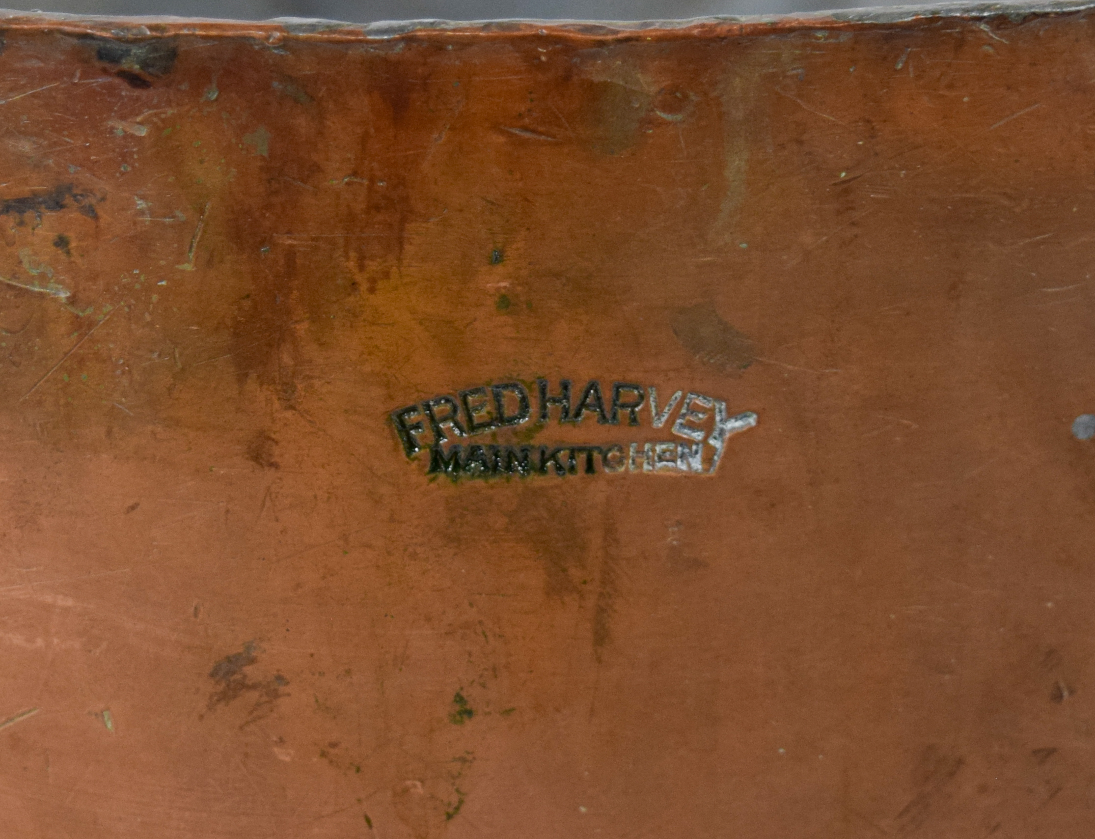 Fred Harvey Commercial Grade Copper Stockpot with Wrought Iron Handles
