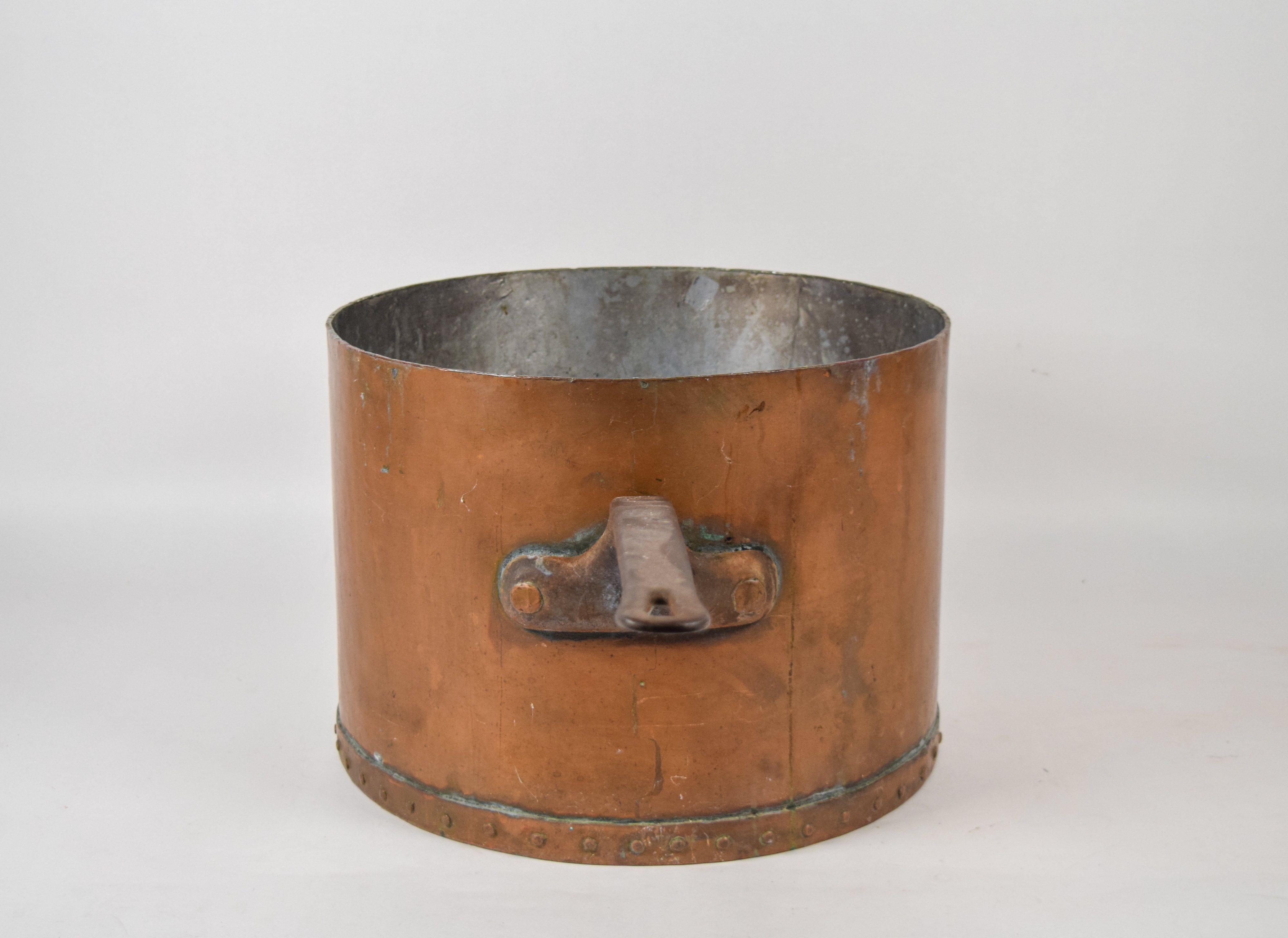 Fred Harvey Commercial Grade Copper Stockpot with Wrought Iron Handles