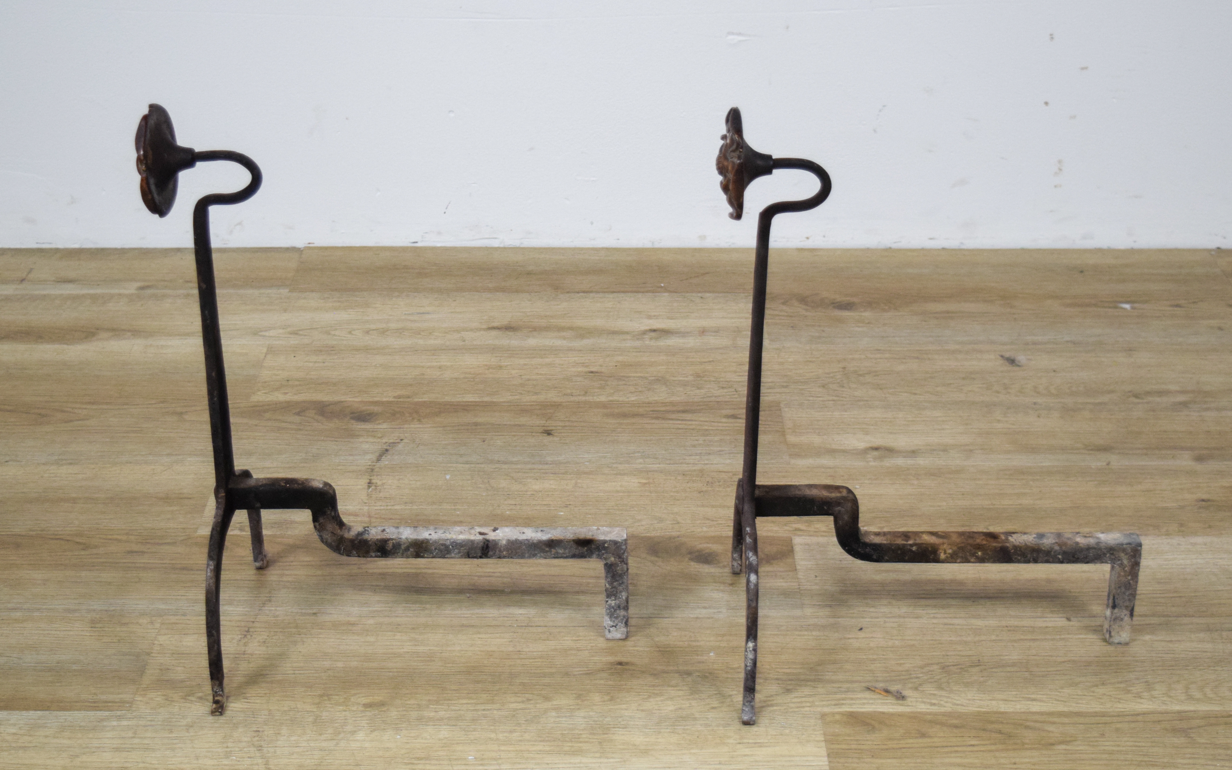Arts and Crafts Wrought Iron and Brass Fireplace Accessories