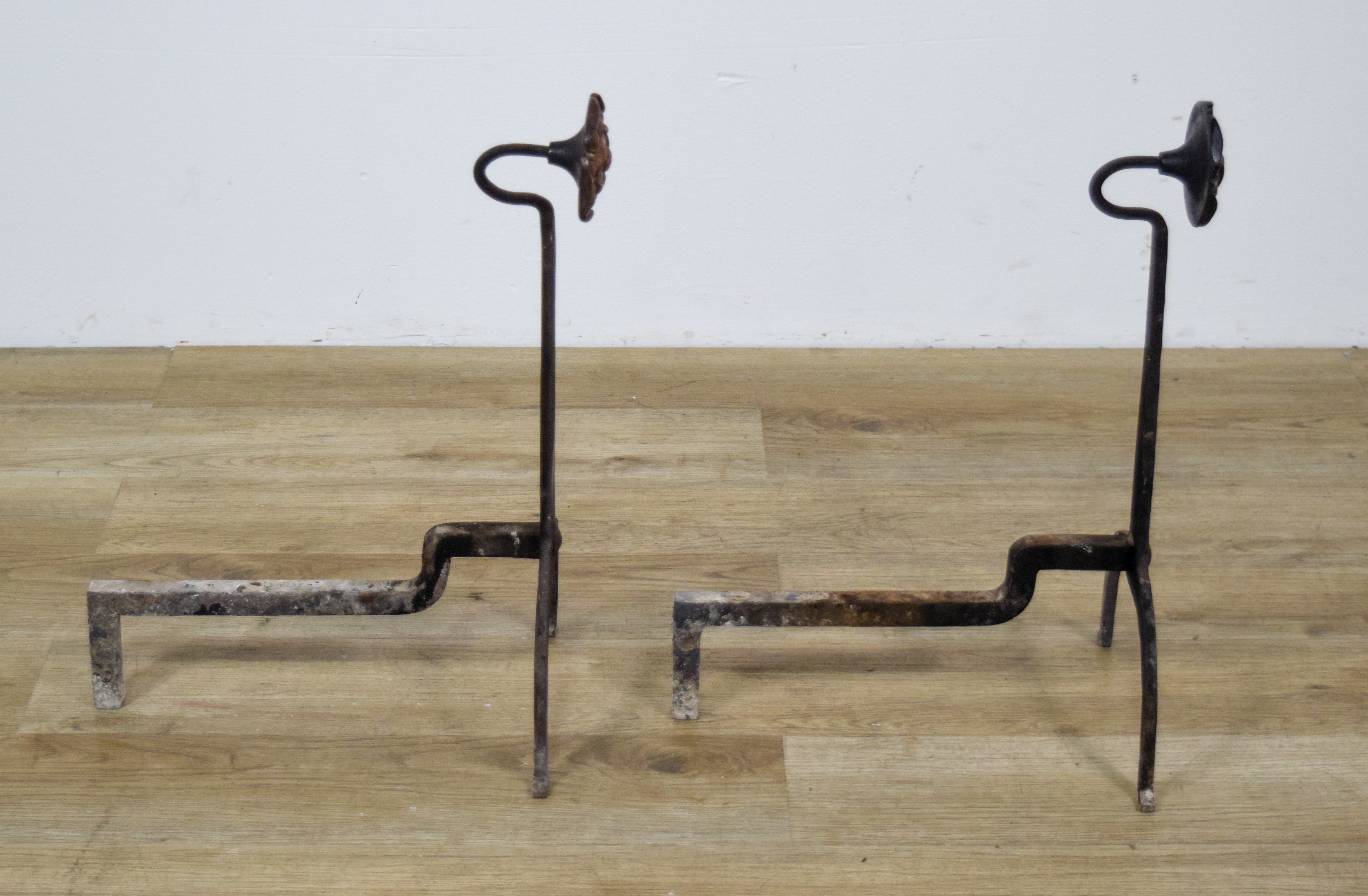 Arts and Crafts Wrought Iron and Brass Fireplace Accessories