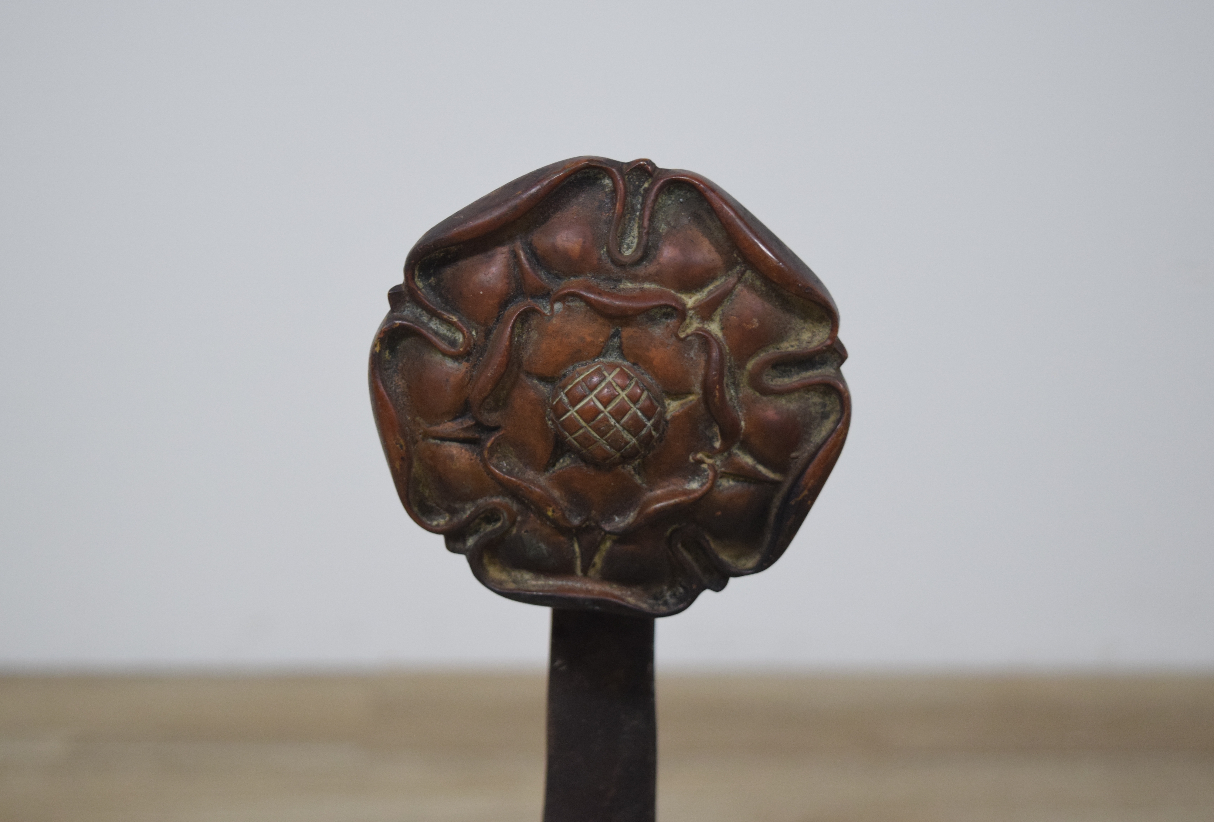 Arts and Crafts Wrought Iron and Brass Fireplace Accessories